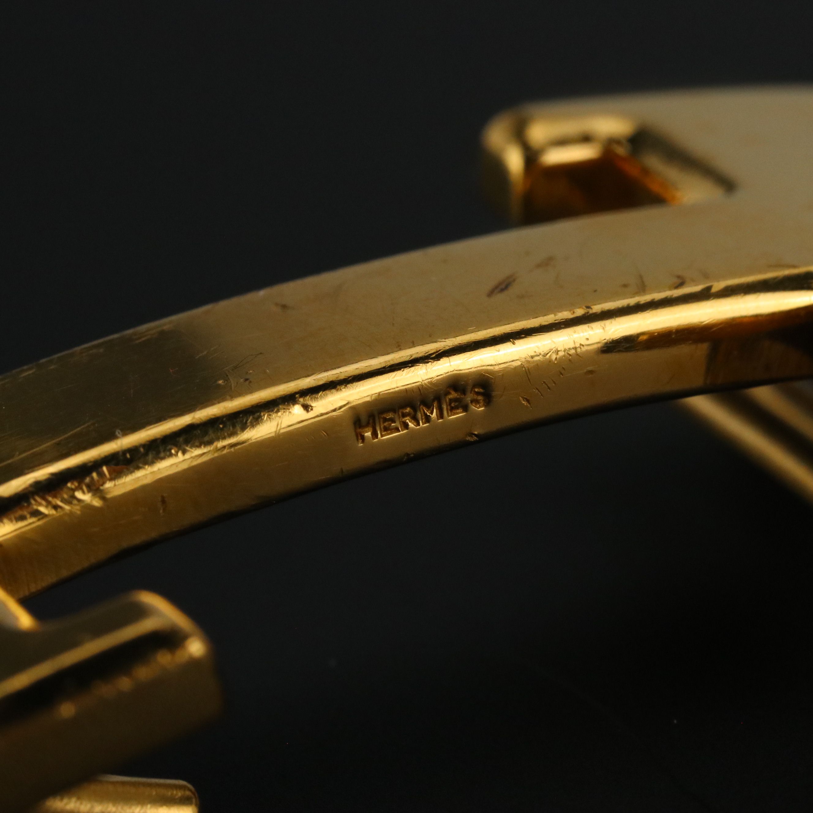 Hermès Gold Plated H Belt Buckle in Box