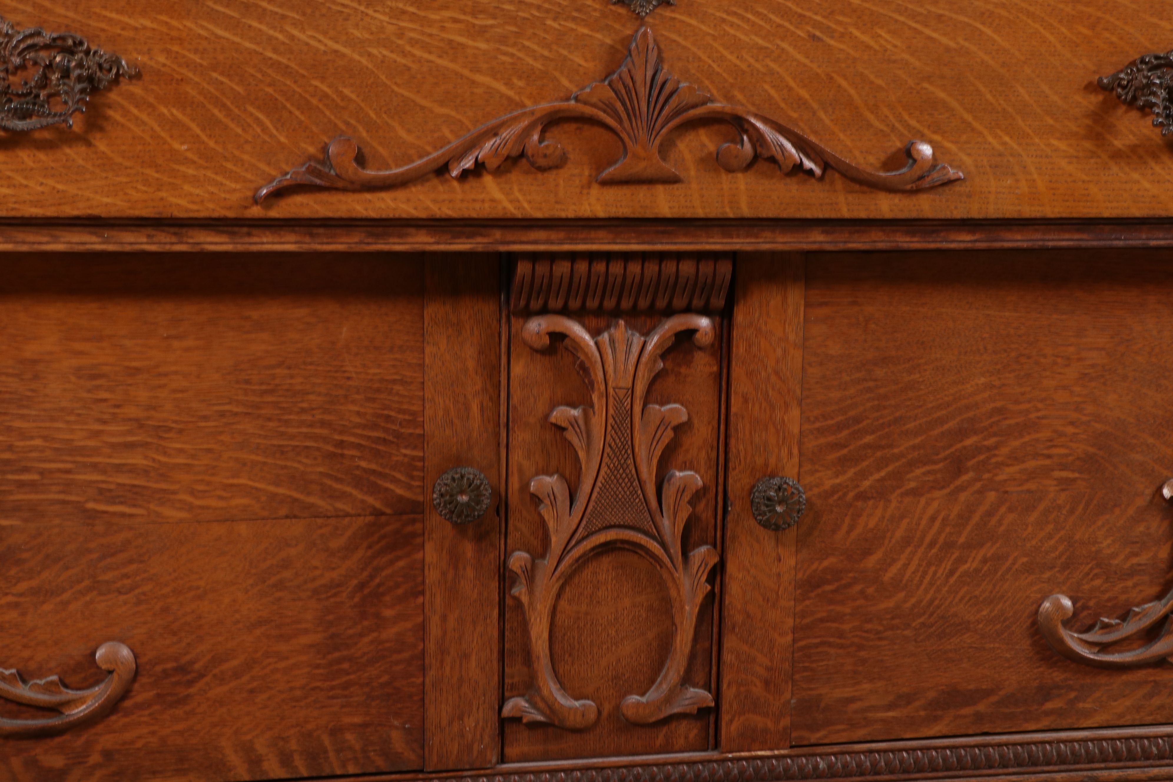 Late Victorian Oak Buffet, Late 19th/Early 20th Century