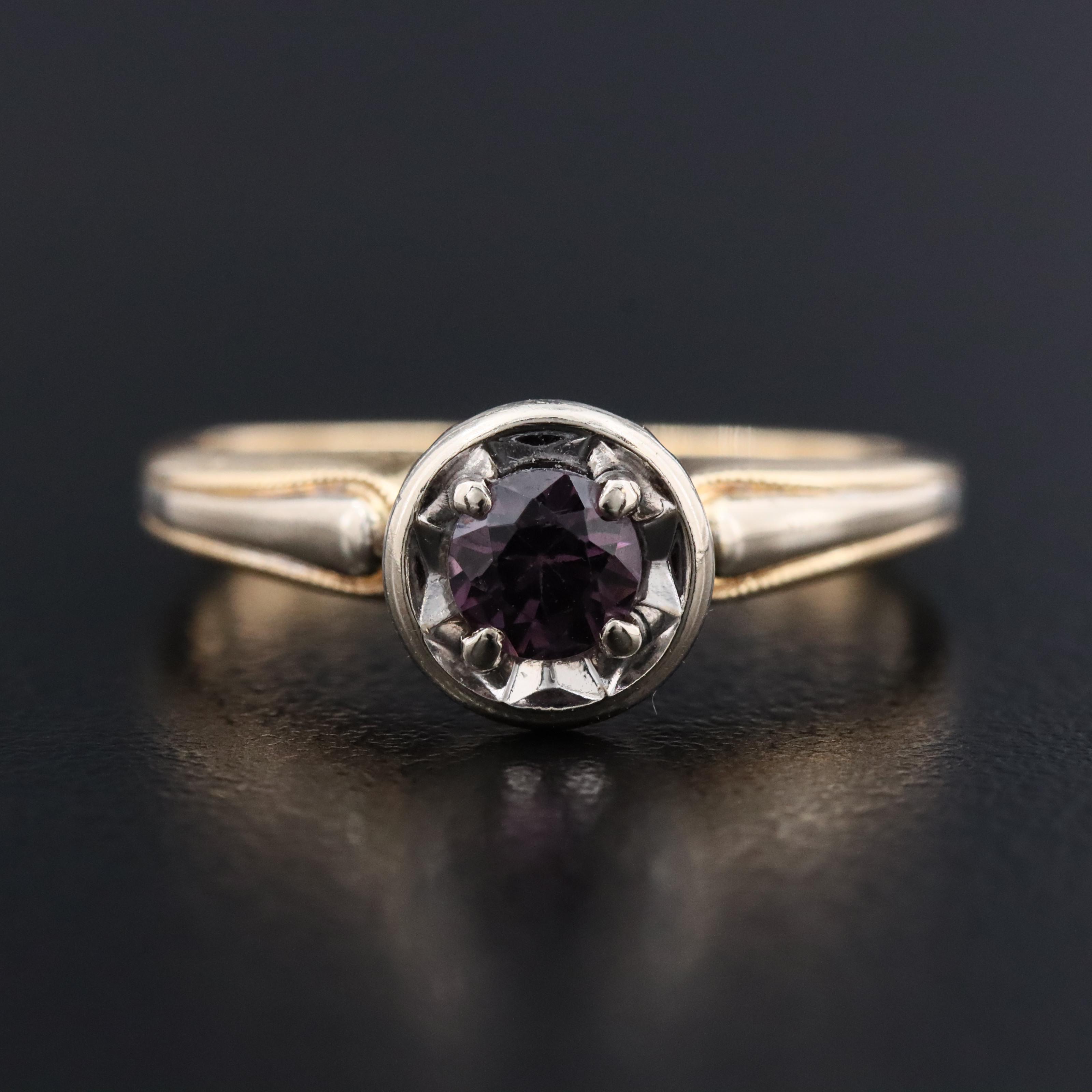 14K Spinel Triplet Solitaire Ring