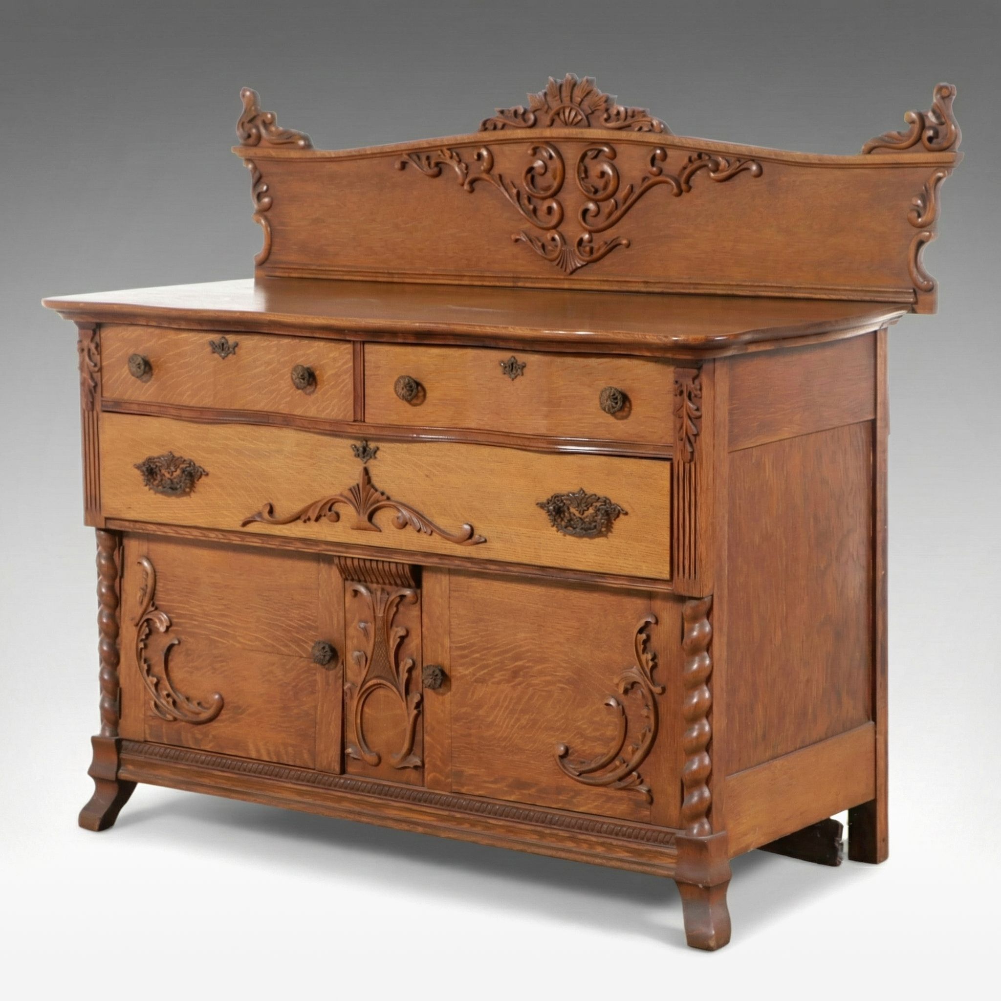 Late Victorian Oak Buffet, Late 19th/Early 20th Century