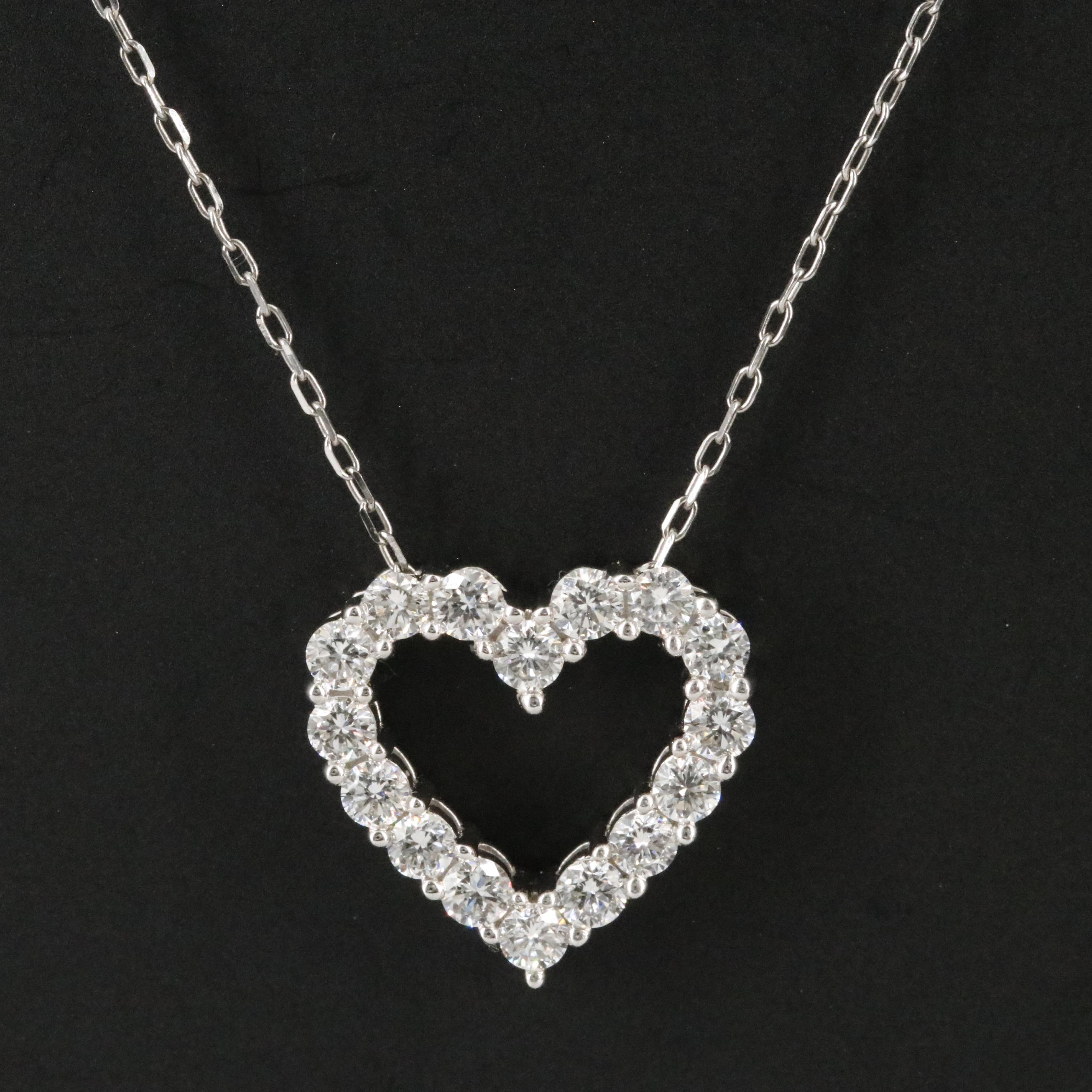 14K 1.00 CTW Lab Grown Diamond Heart Necklace