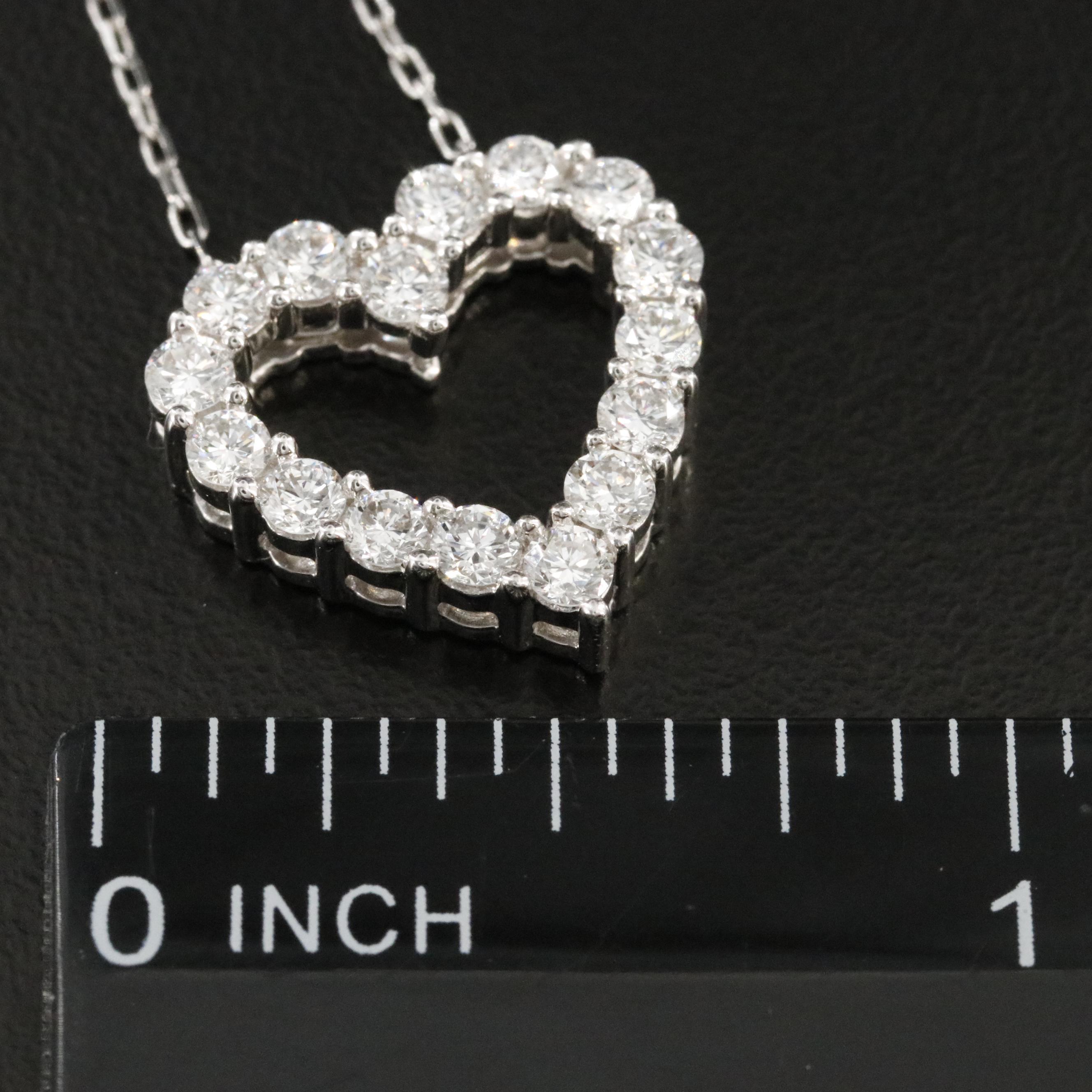 14K 1.00 CTW Lab Grown Diamond Heart Necklace