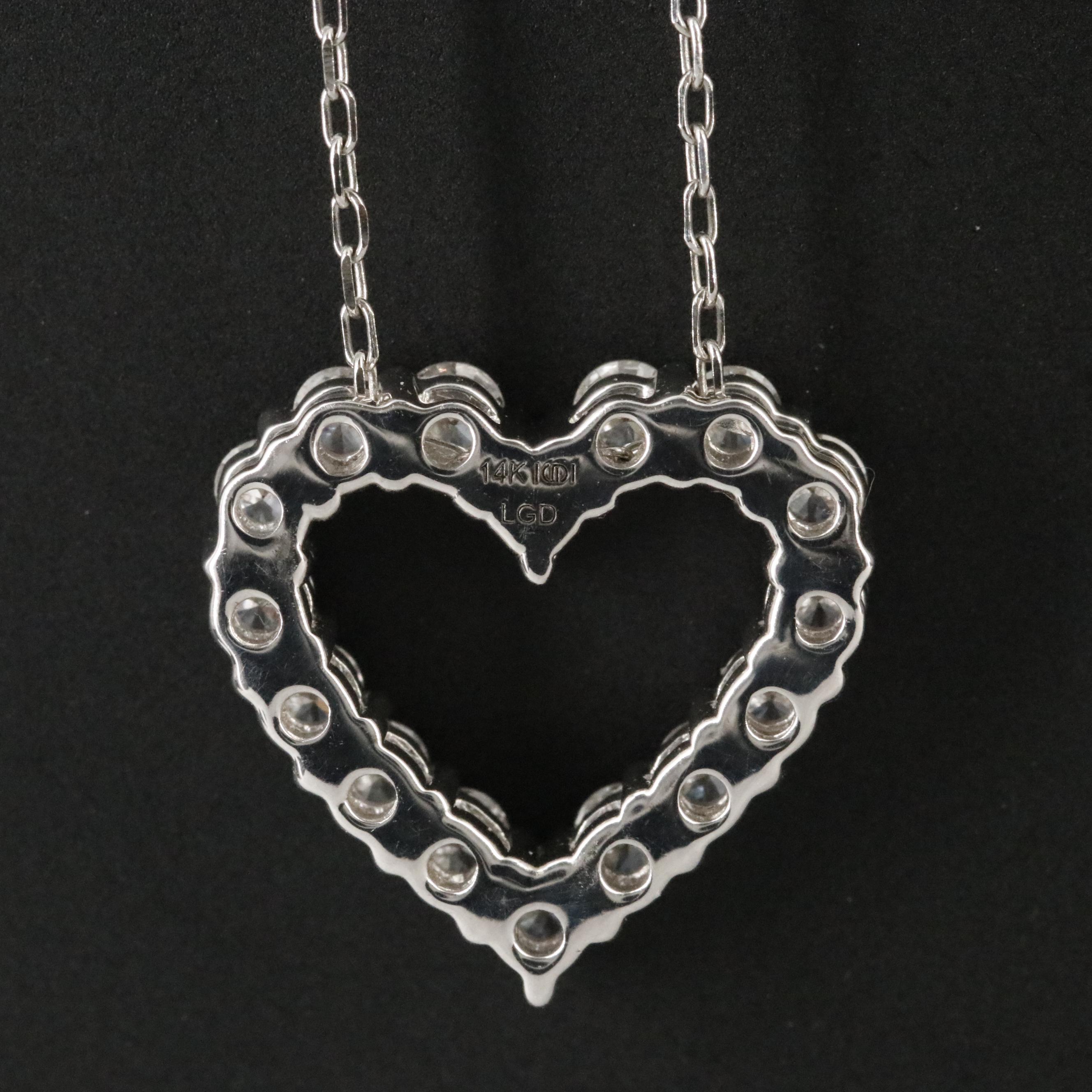 14K 1.00 CTW Lab Grown Diamond Heart Necklace