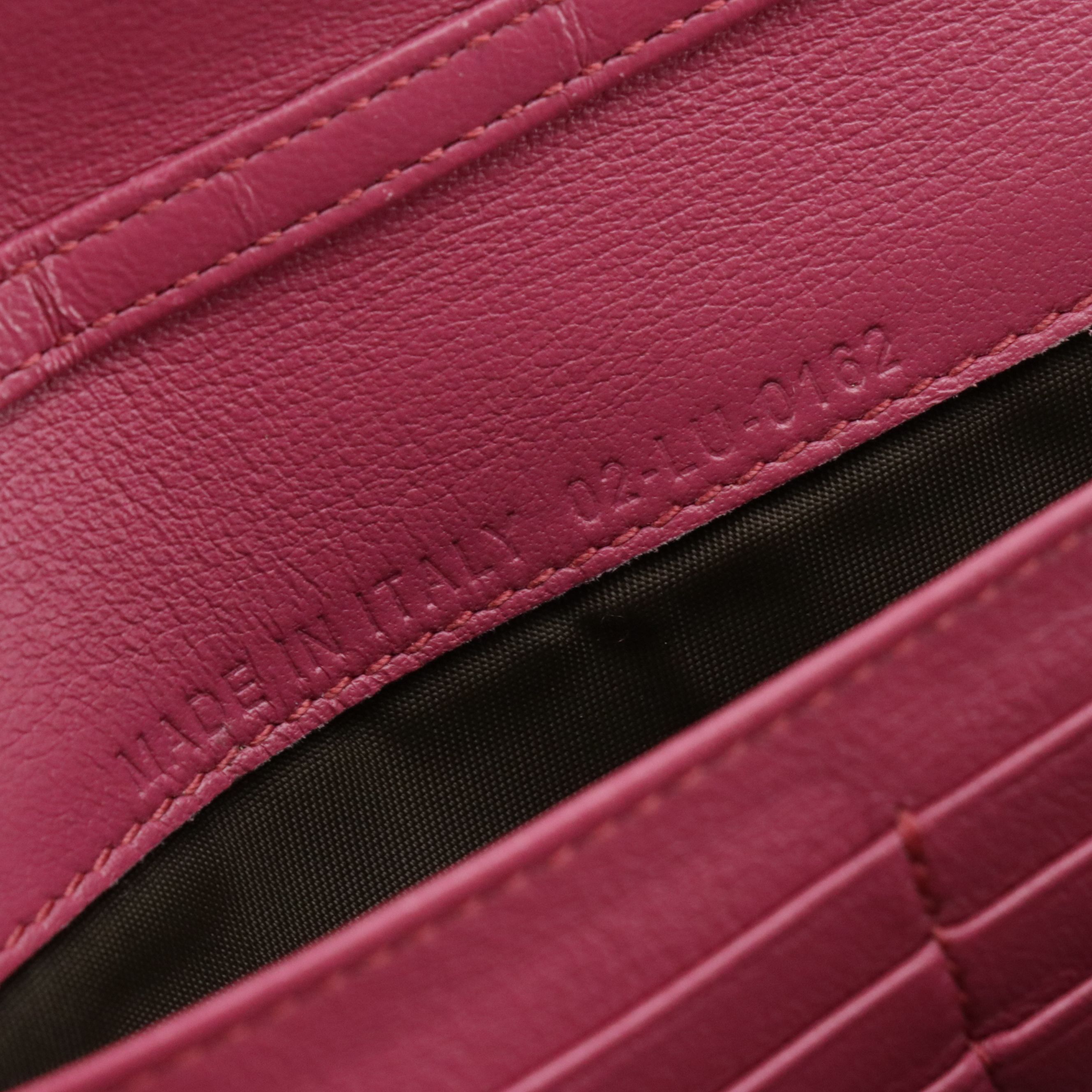 Christian Dior Flap Wallet in Pink Cannage Patent Leather