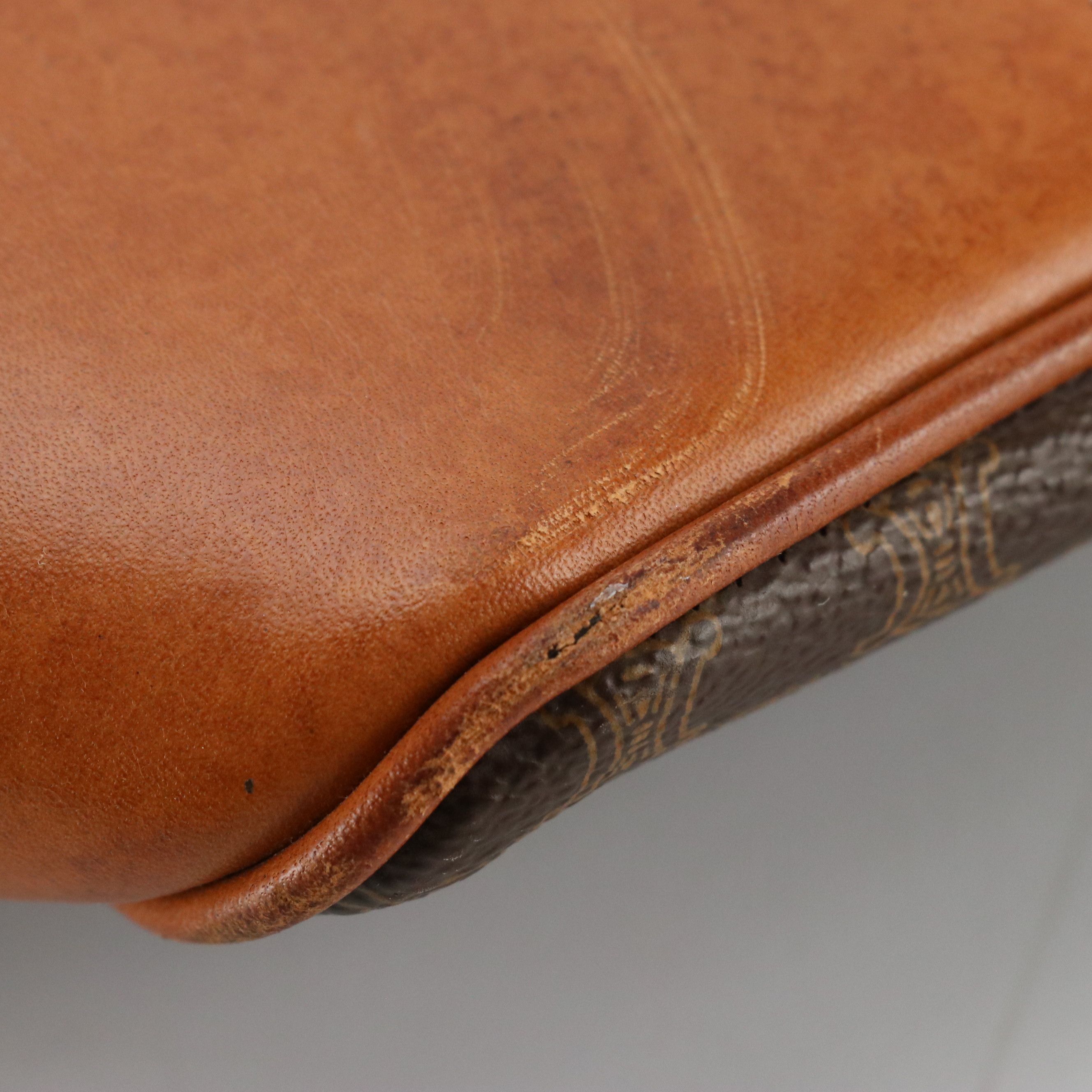 Celine Small Duffle Bag in Dark Brown Macadam Canvas and Leather Trim