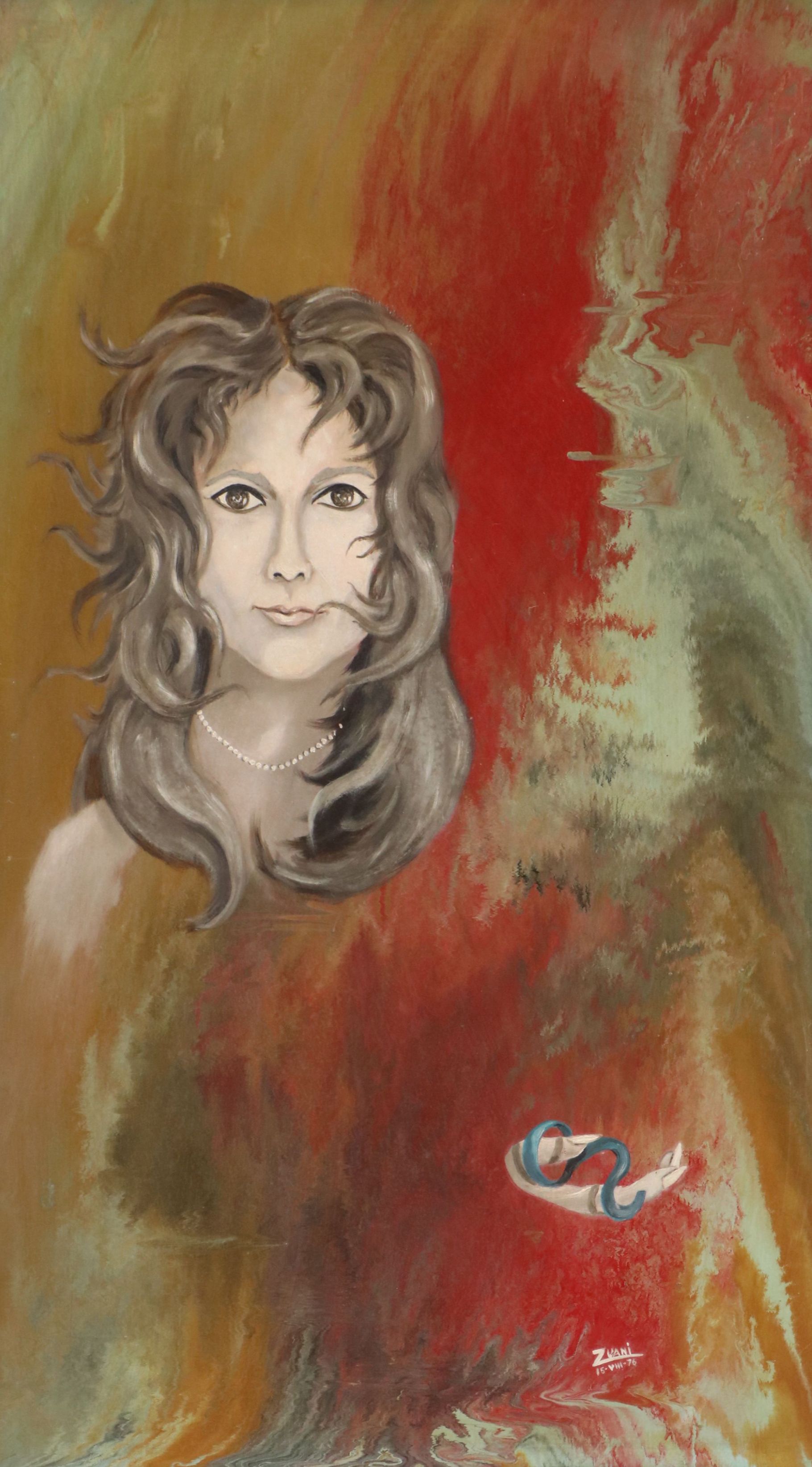 Sergio Zvani Oil Painting "Carmen Alicia Guerra Villarreal," 1979
