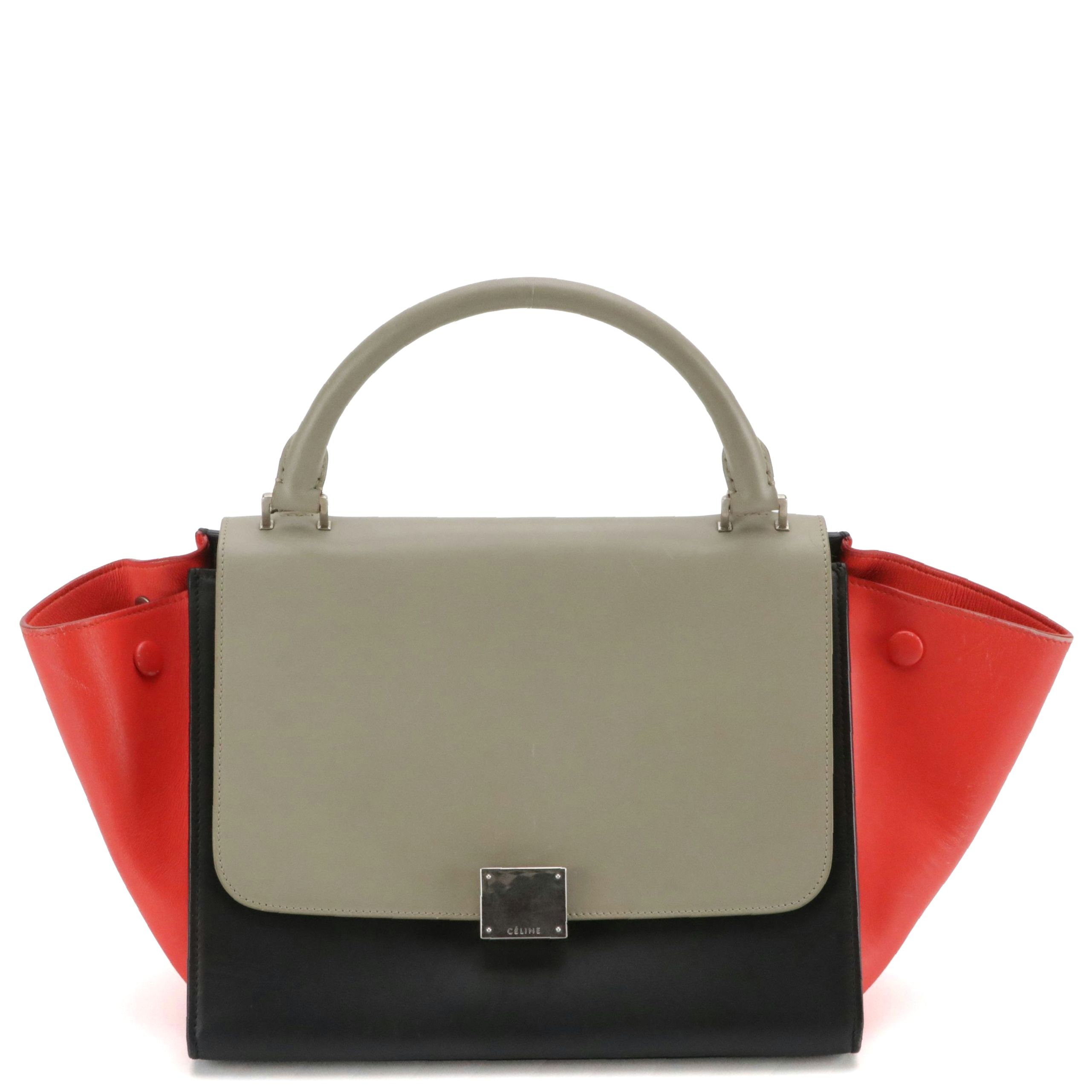 Céline Small Trapeze Two-Way Bag in Tricolored Leather