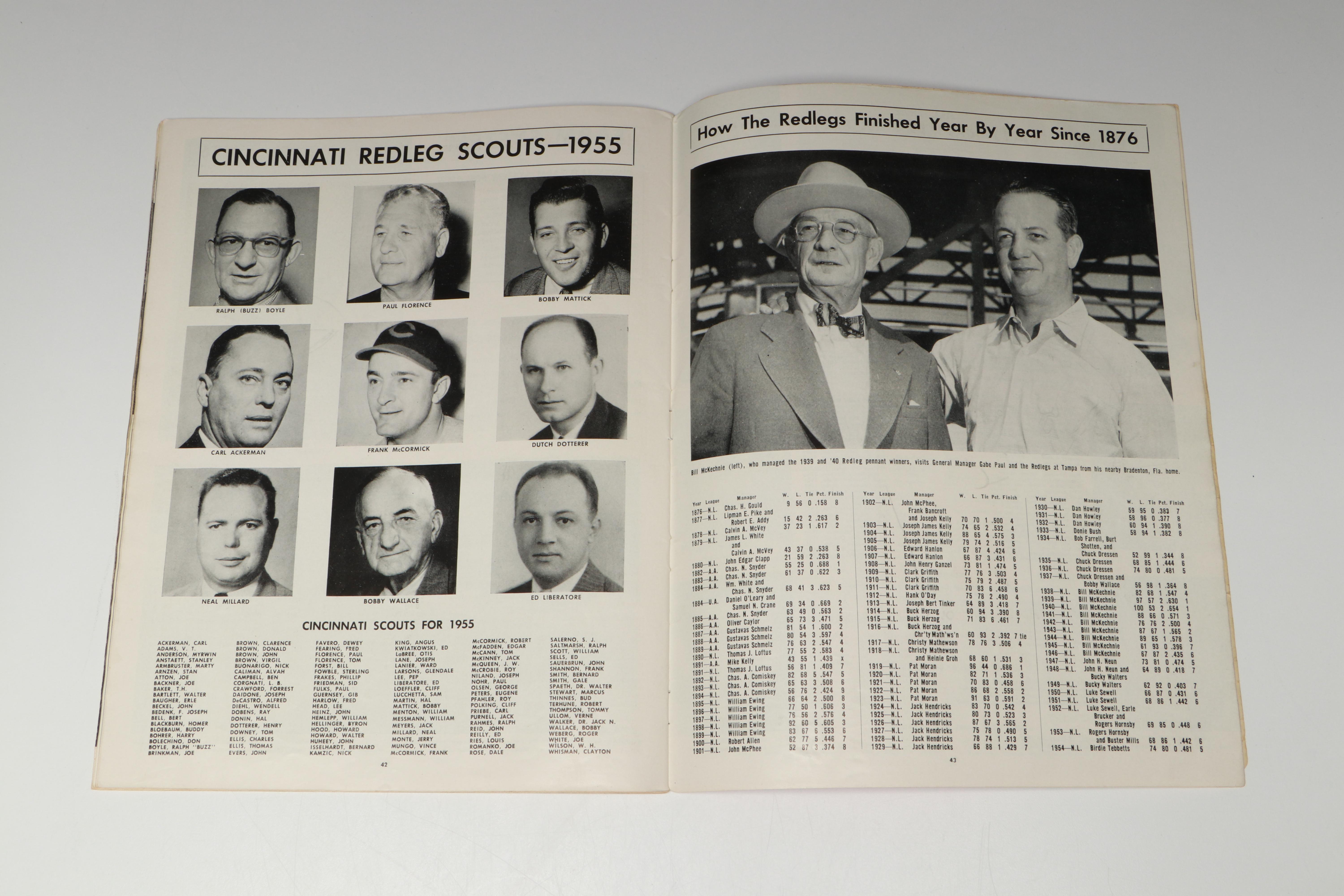 1954 and 1955 Cincinnati Reds Yearbooks
