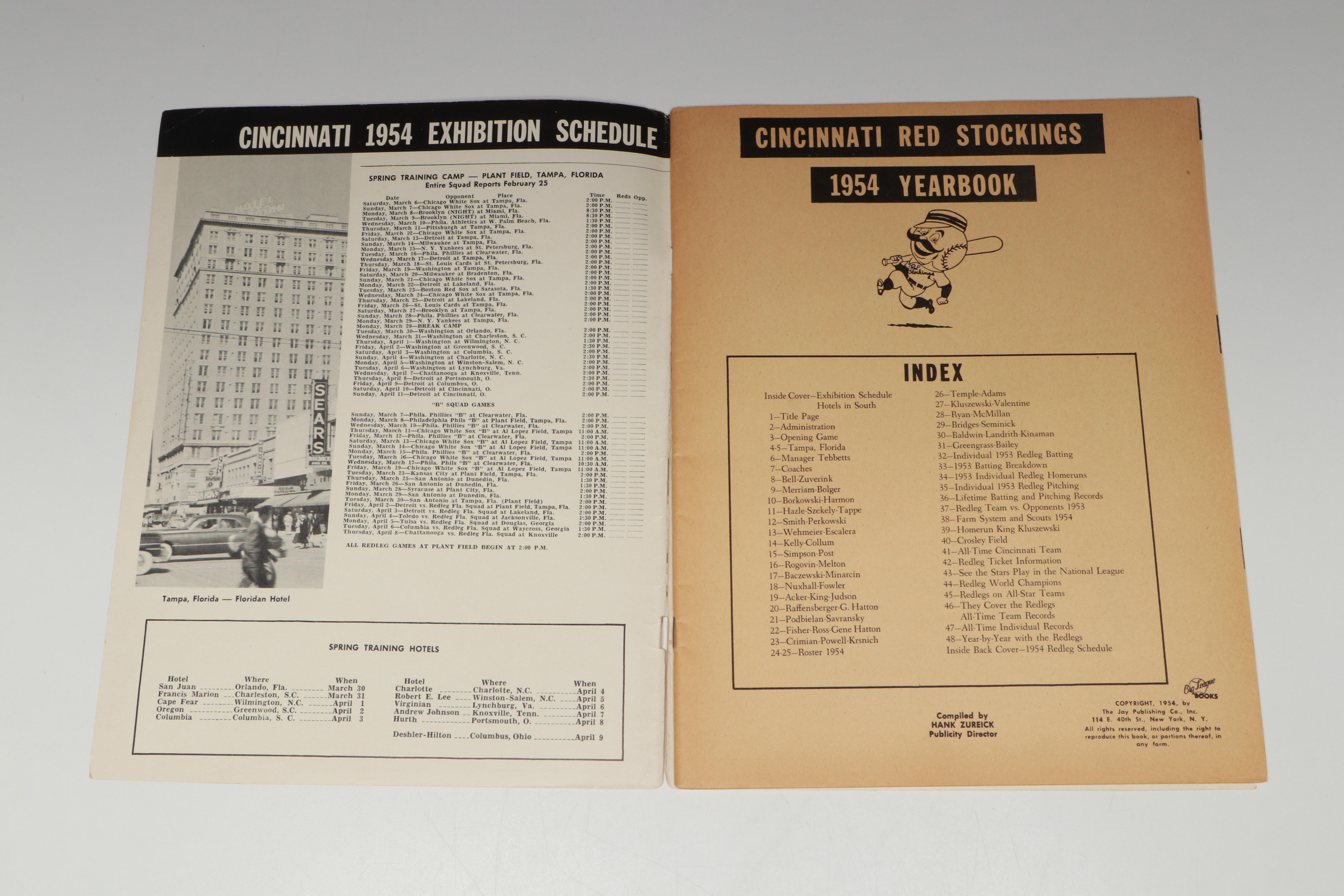 1954 and 1955 Cincinnati Reds Yearbooks