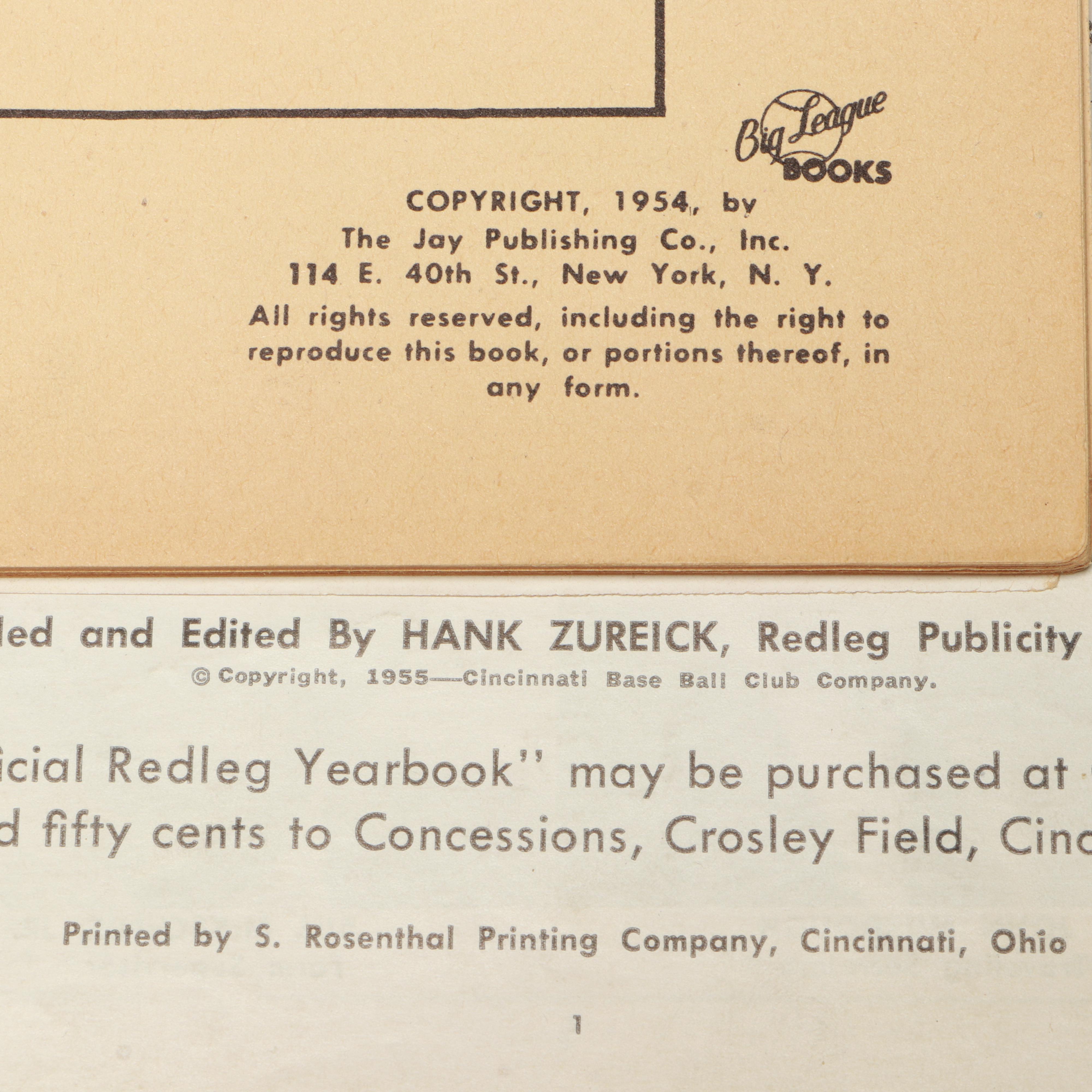 1954 and 1955 Cincinnati Reds Yearbooks