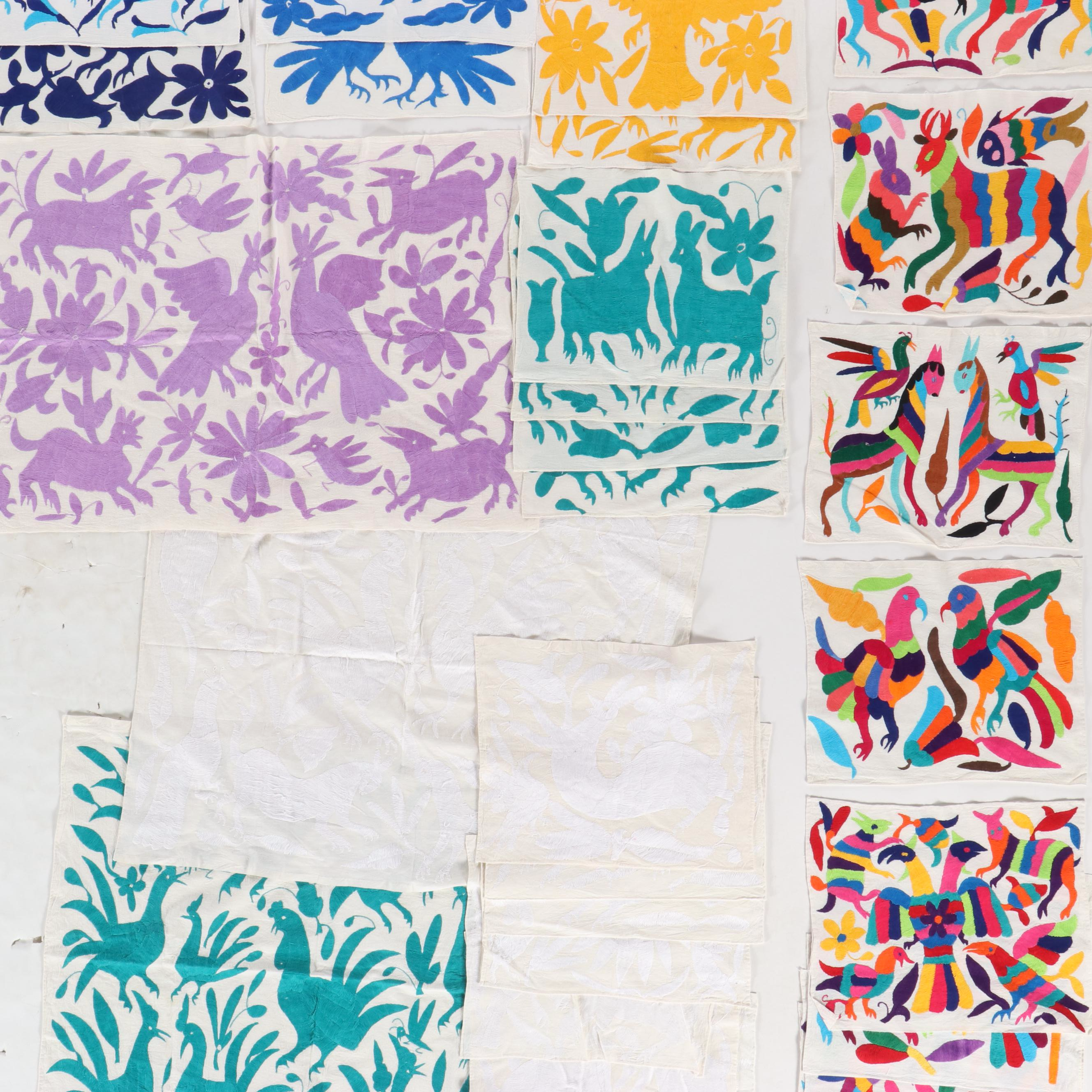 Mexican Tenango Otomi Embroidered Table Cloths and Mats