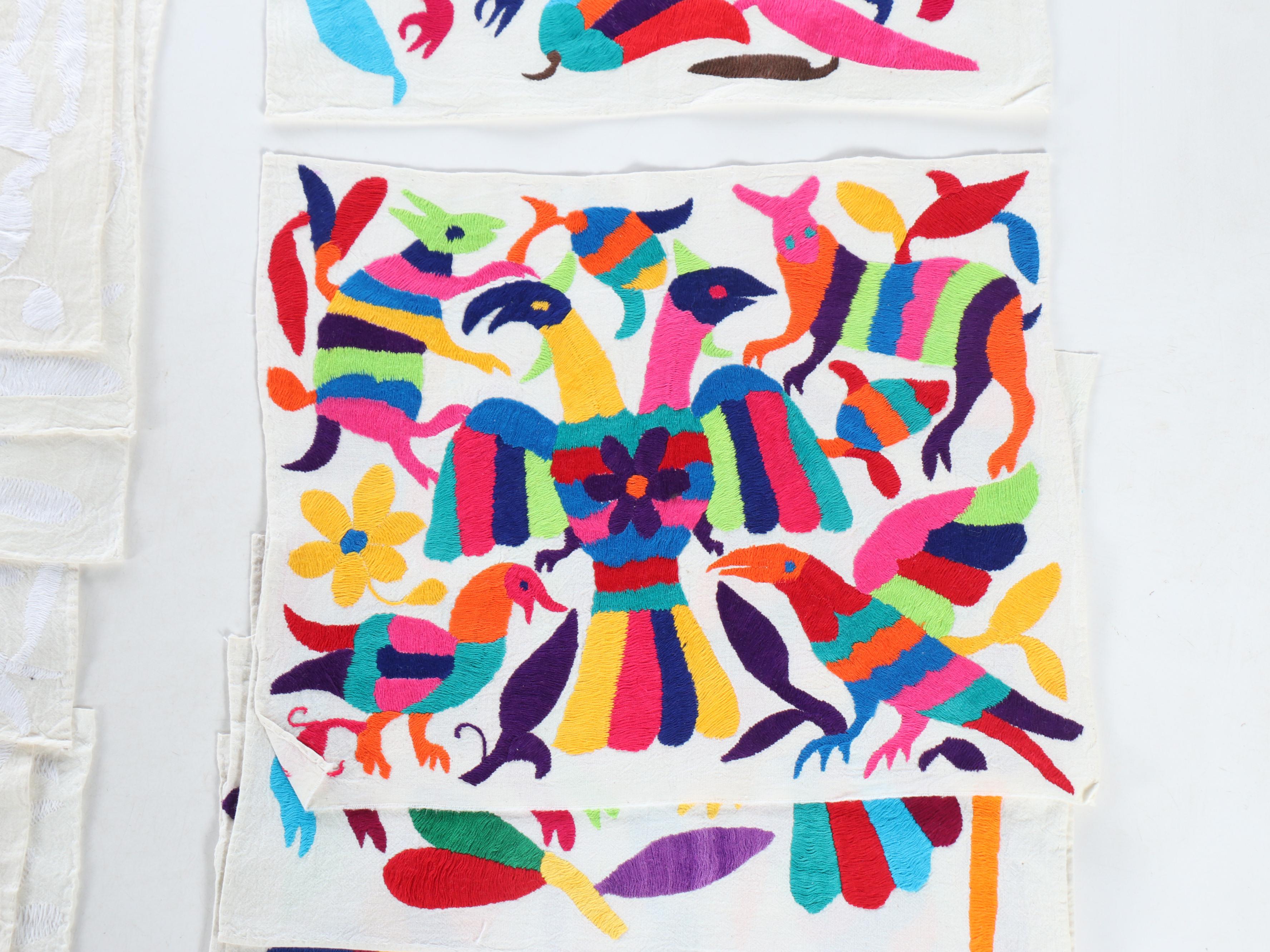 Mexican Tenango Otomi Embroidered Table Cloths and Mats