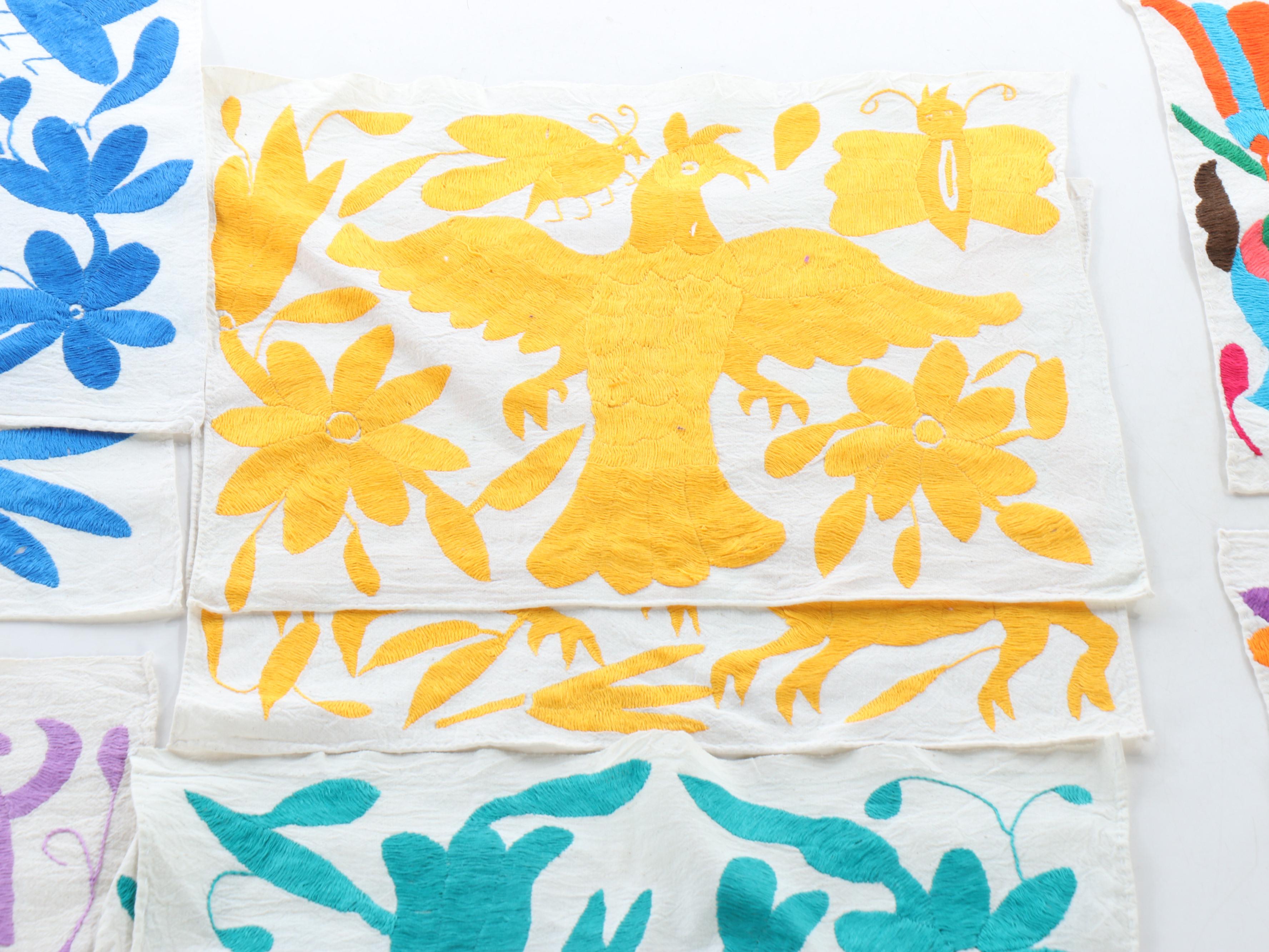 Mexican Tenango Otomi Embroidered Table Cloths and Mats