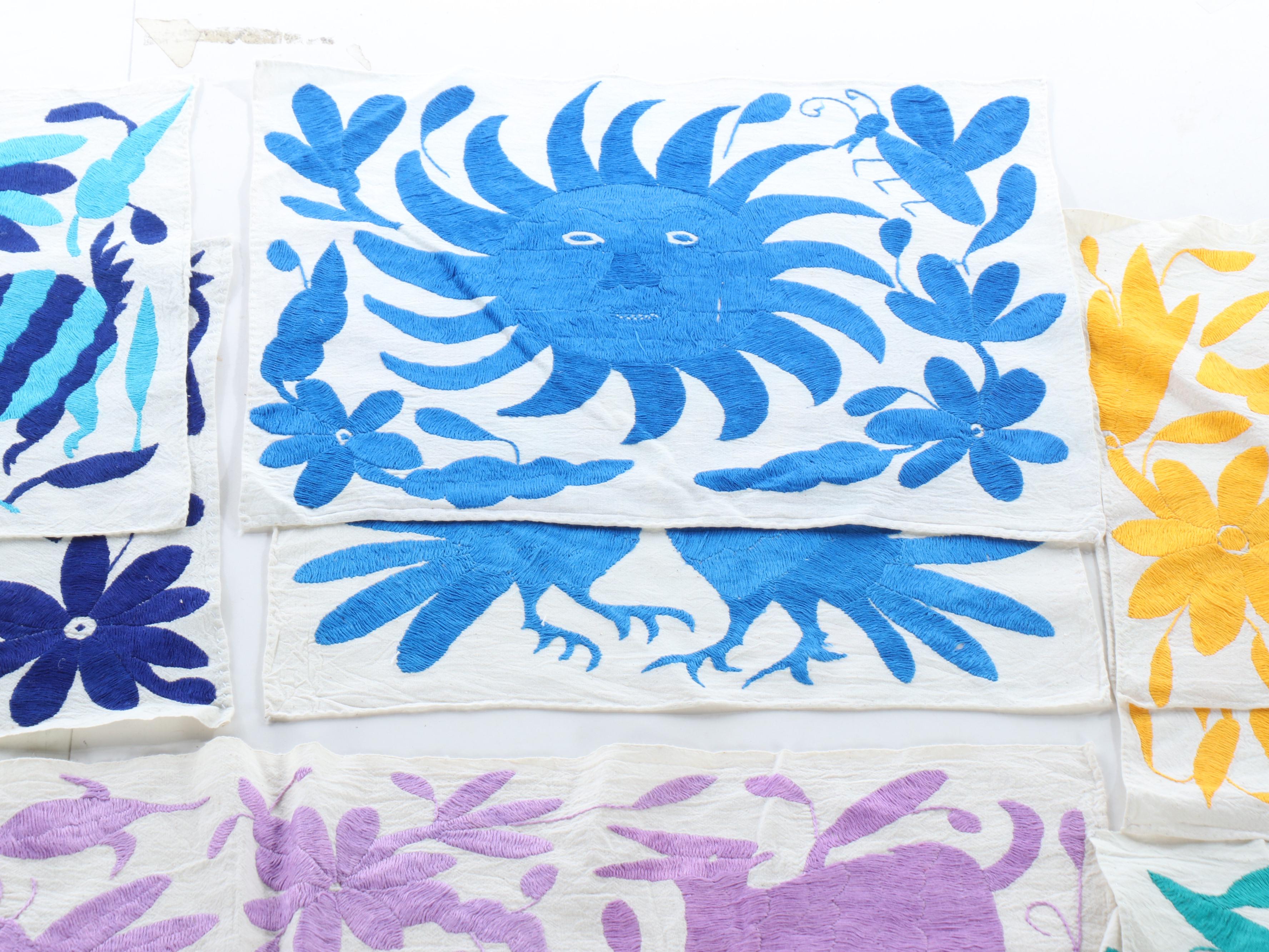Mexican Tenango Otomi Embroidered Table Cloths and Mats