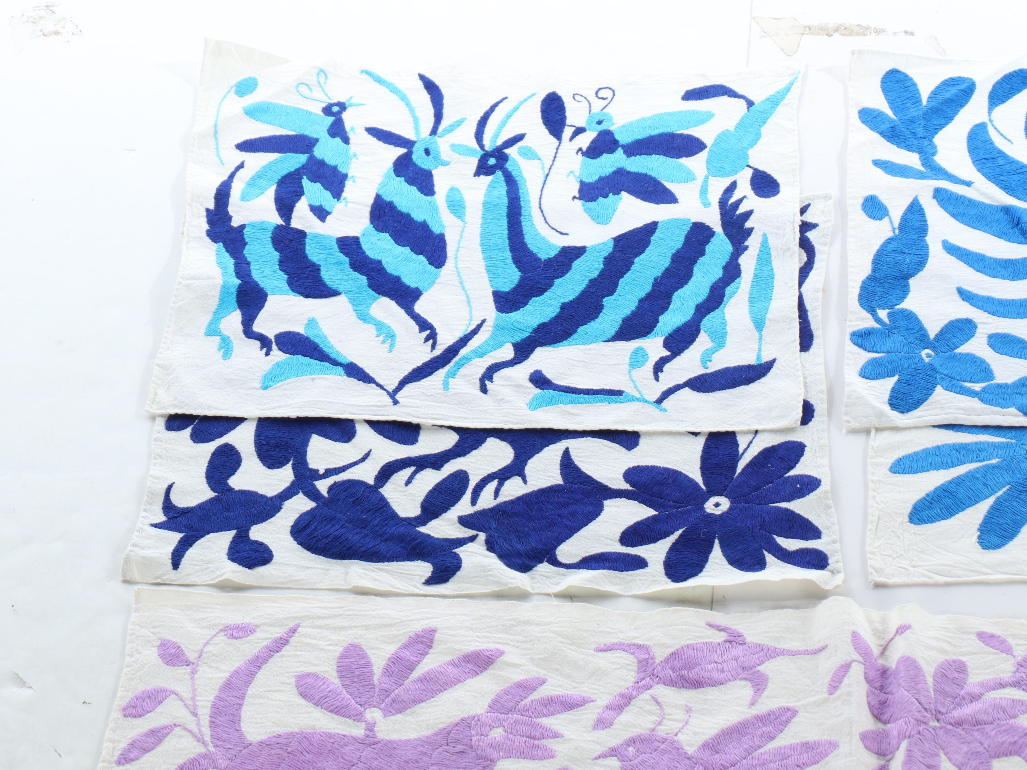 Mexican Tenango Otomi Embroidered Table Cloths and Mats