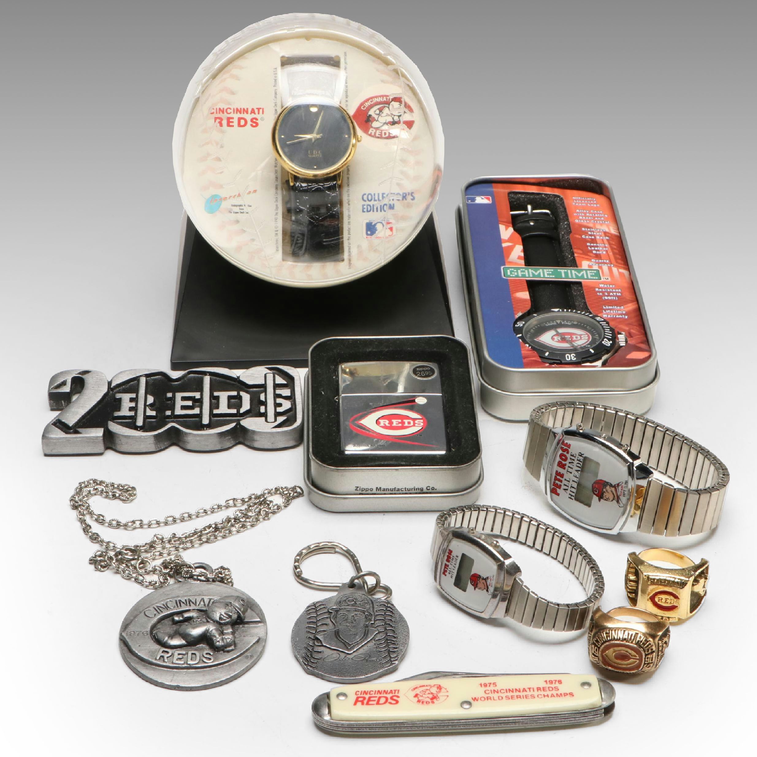 Upper Deck Cincinnati Reds "Laserchron" with More Watches and Memorabilia