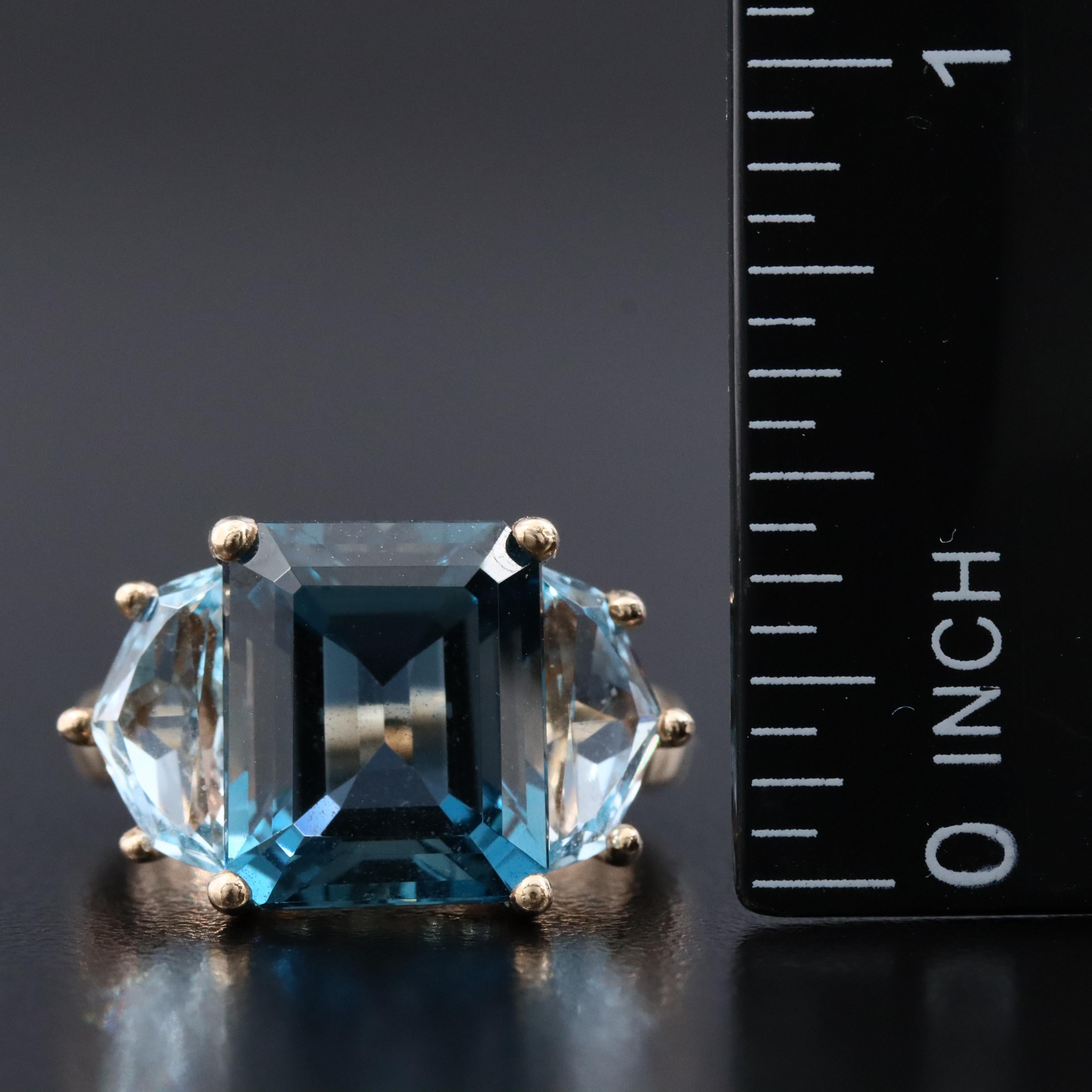 14K London Blue Topaz and Topaz Ring