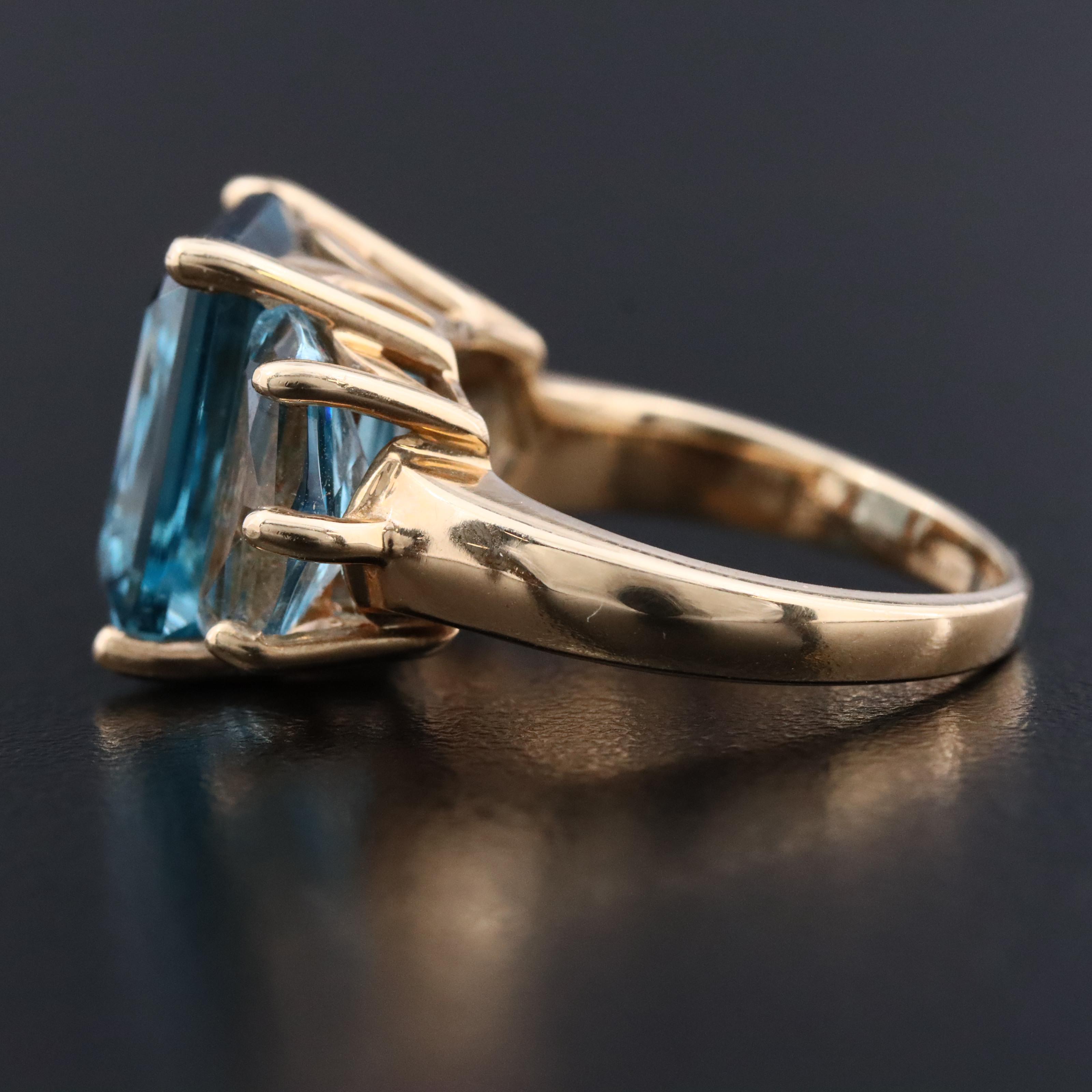 14K London Blue Topaz and Topaz Ring