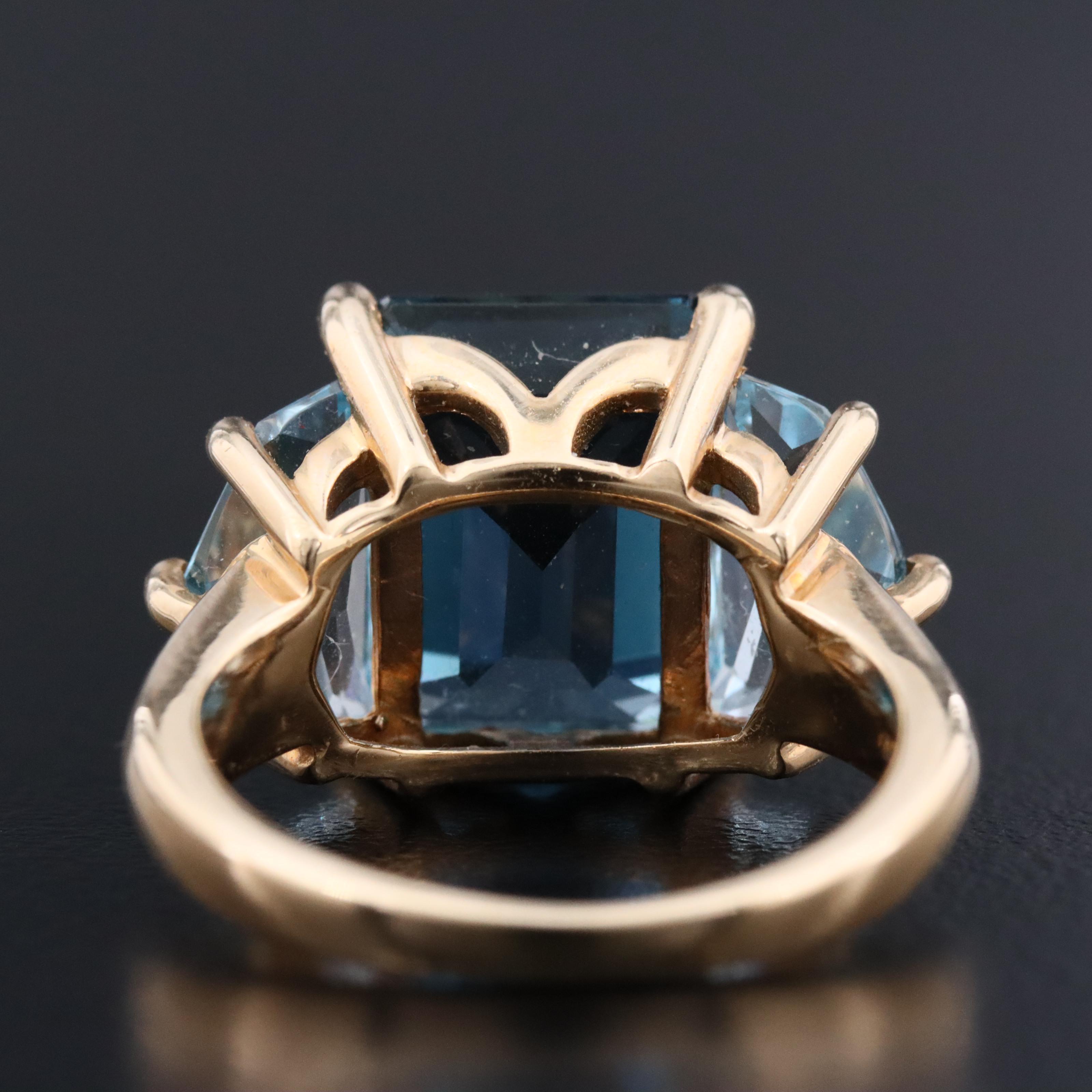 14K London Blue Topaz and Topaz Ring