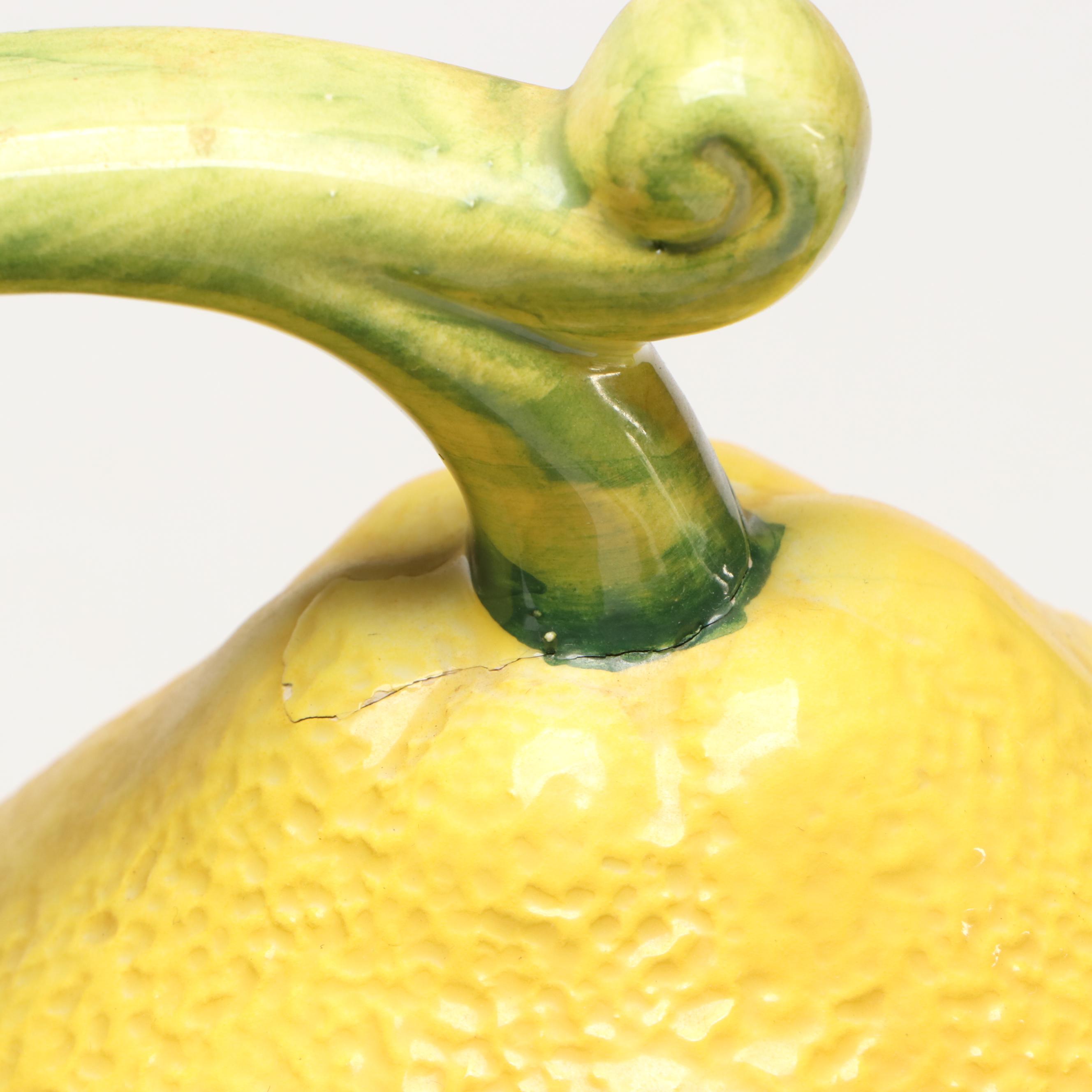 Mottahedeh Artichoke Jar and Plate with Lemon Pitcher and Other Art Pottery