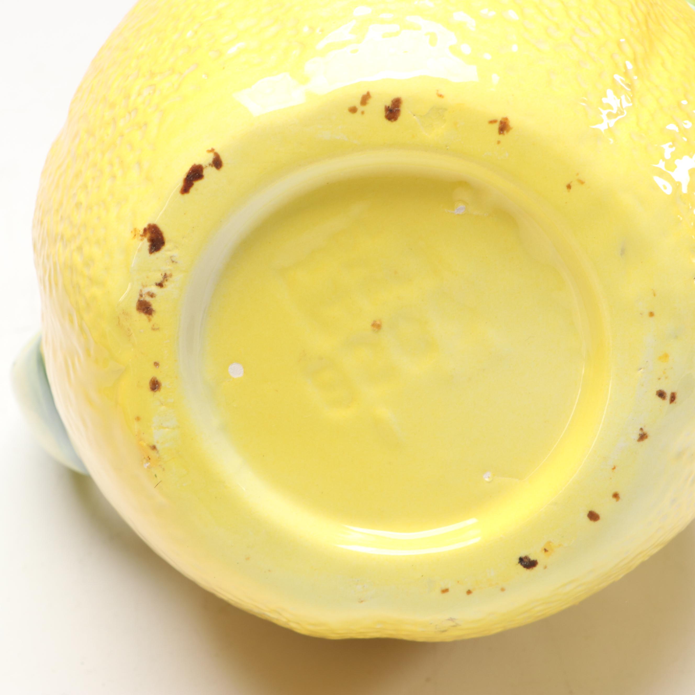 Mottahedeh Artichoke Jar and Plate with Lemon Pitcher and Other Art Pottery