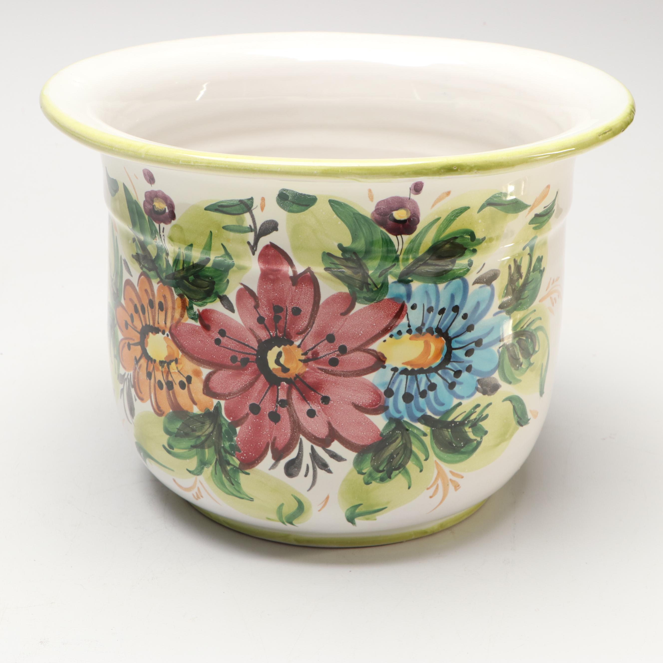 Mottahedeh Artichoke Jar and Plate with Lemon Pitcher and Other Art Pottery