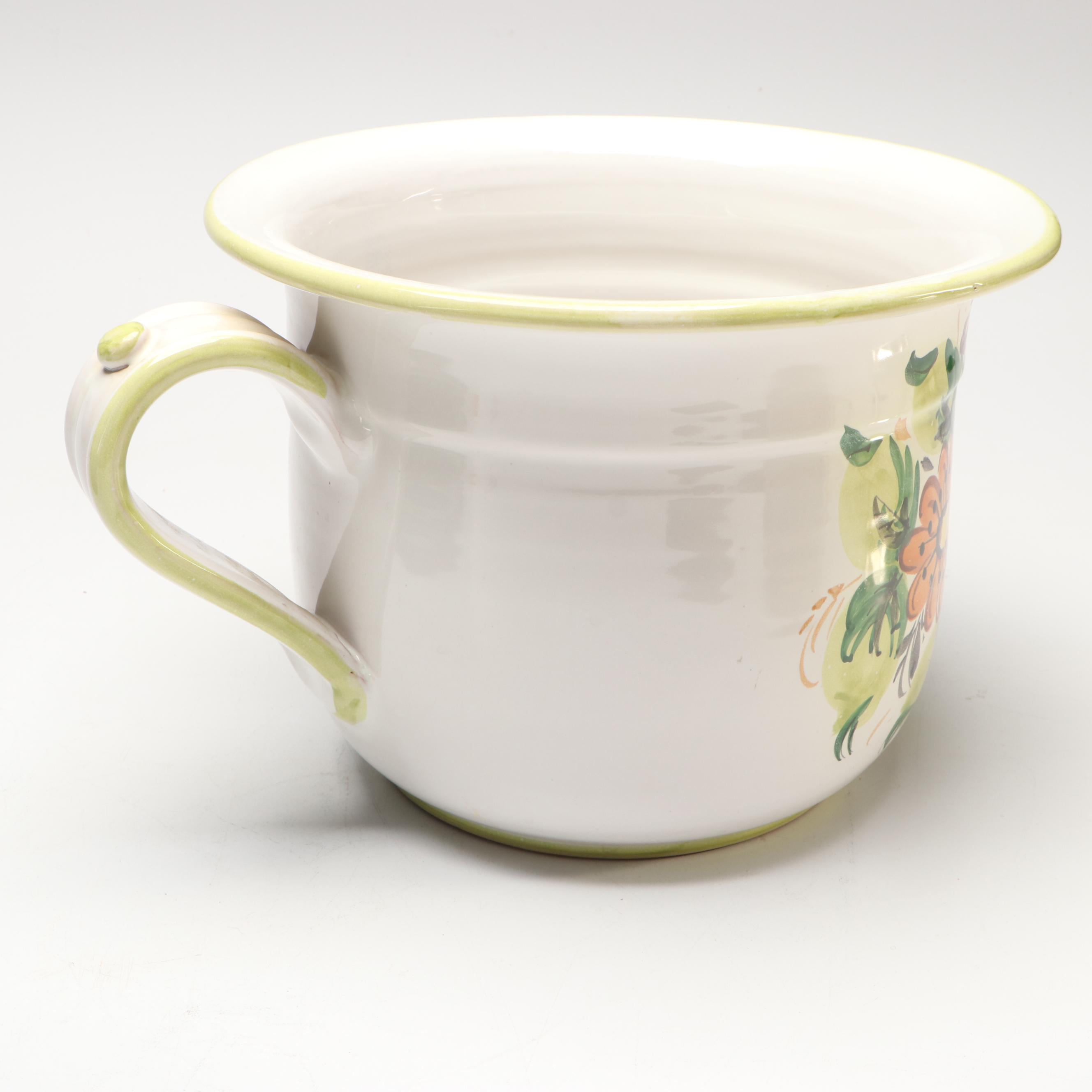 Mottahedeh Artichoke Jar and Plate with Lemon Pitcher and Other Art Pottery