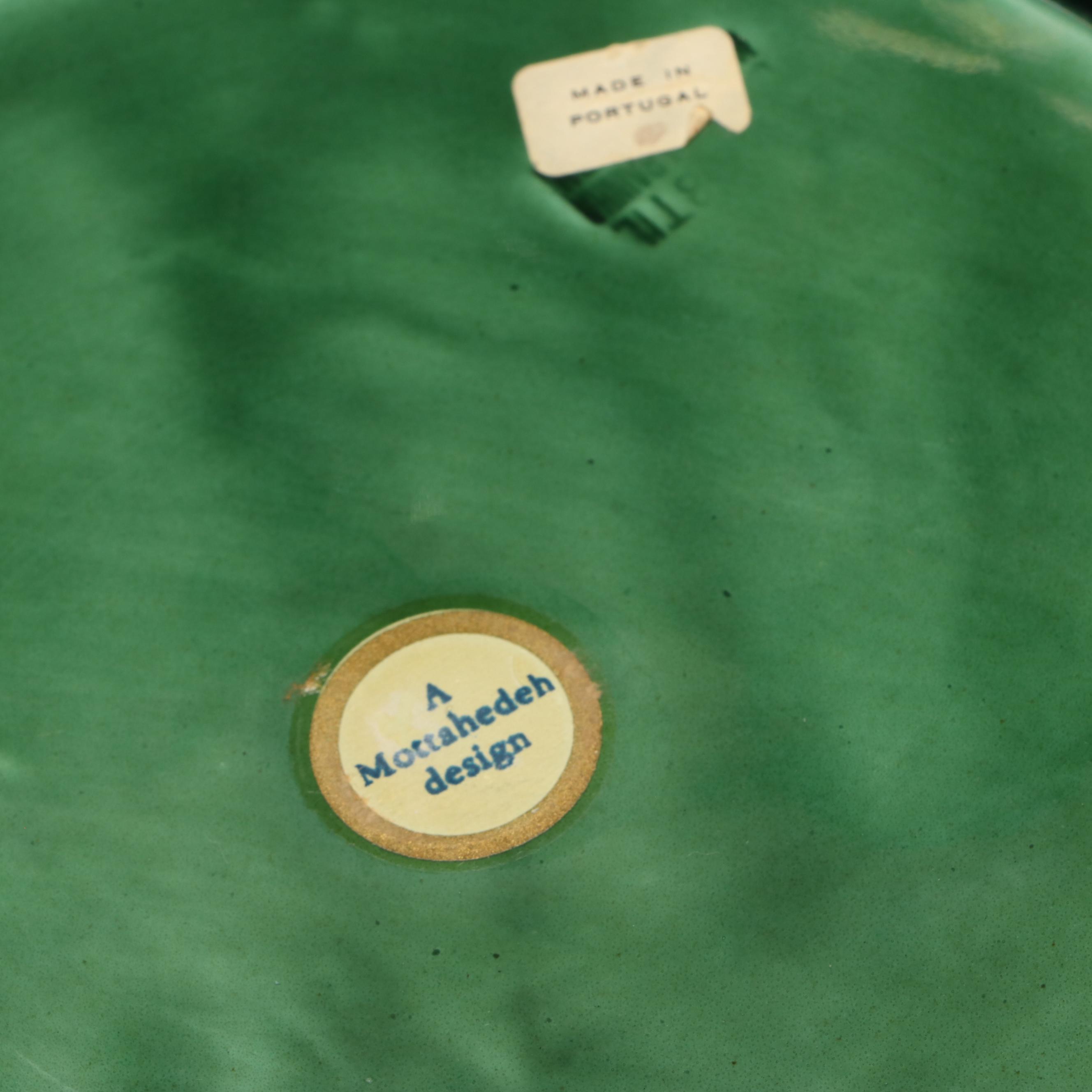 Mottahedeh Artichoke Jar and Plate with Lemon Pitcher and Other Art Pottery