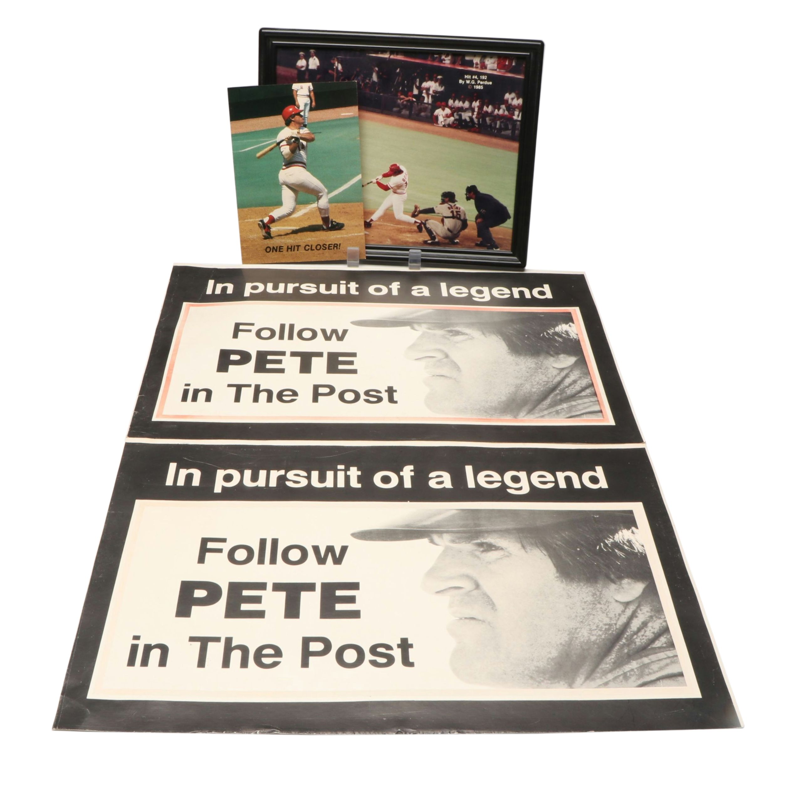 Cincinnati Reds Pete Rose Advertisement Signs and Print, Late 20th Century