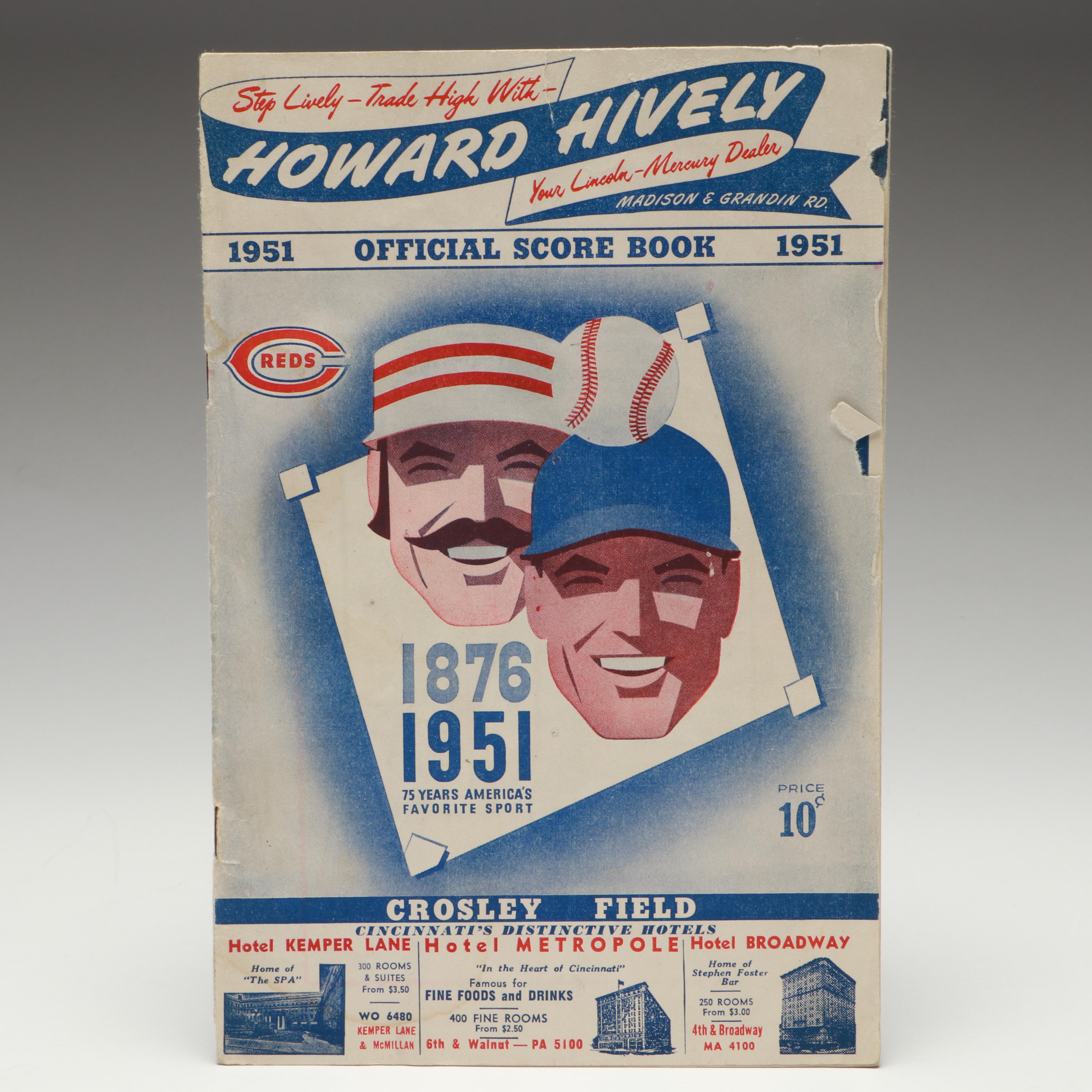 1951 Cincinnati Reds Official Score Book