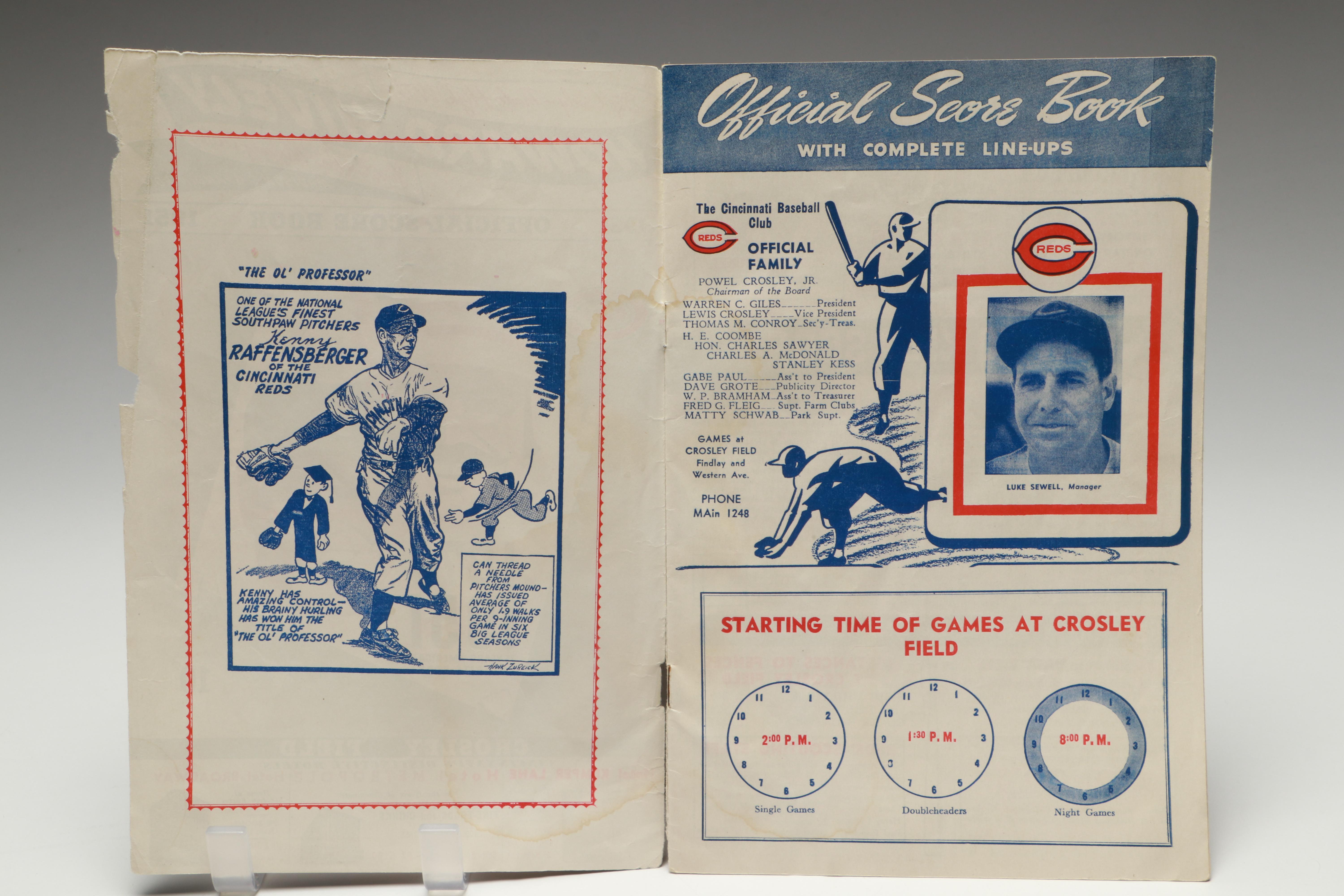 1951 Cincinnati Reds Official Score Book