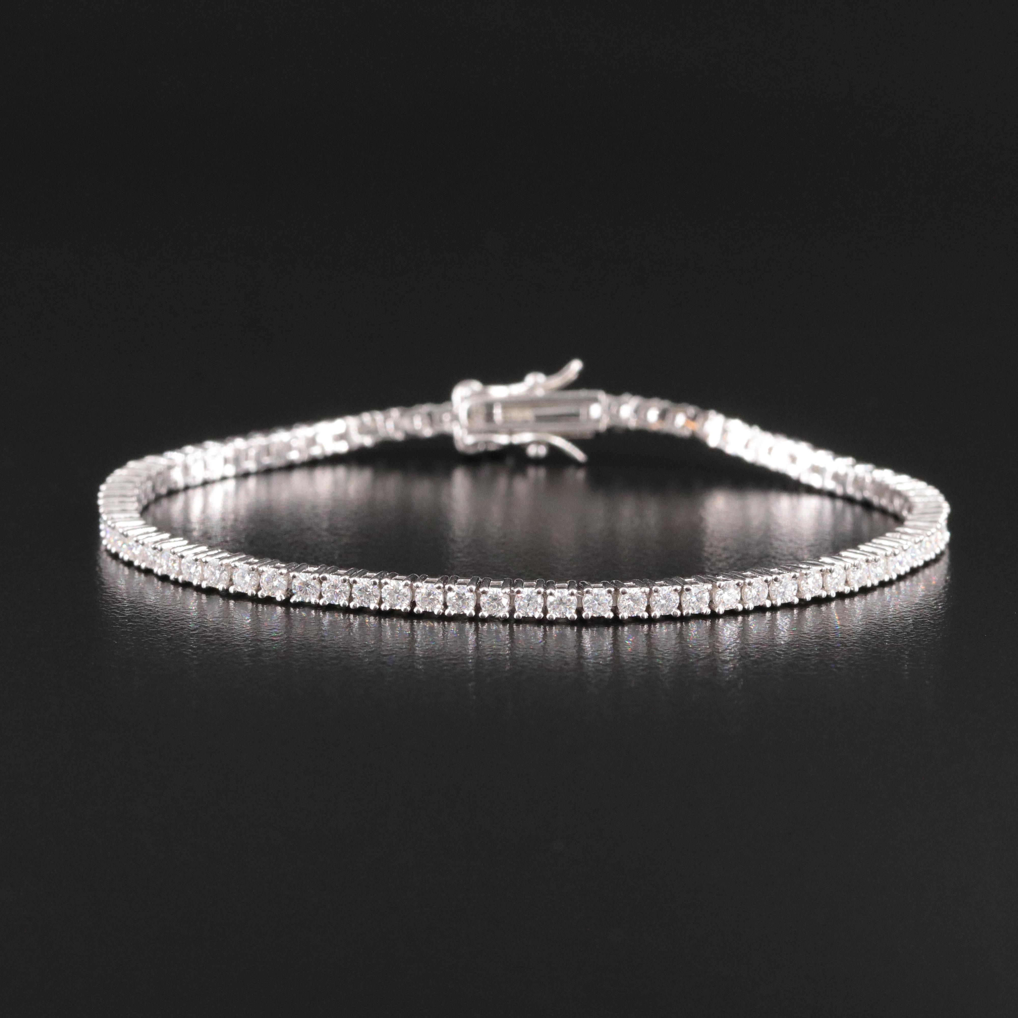 Sterling Moissanite Line Bracelet