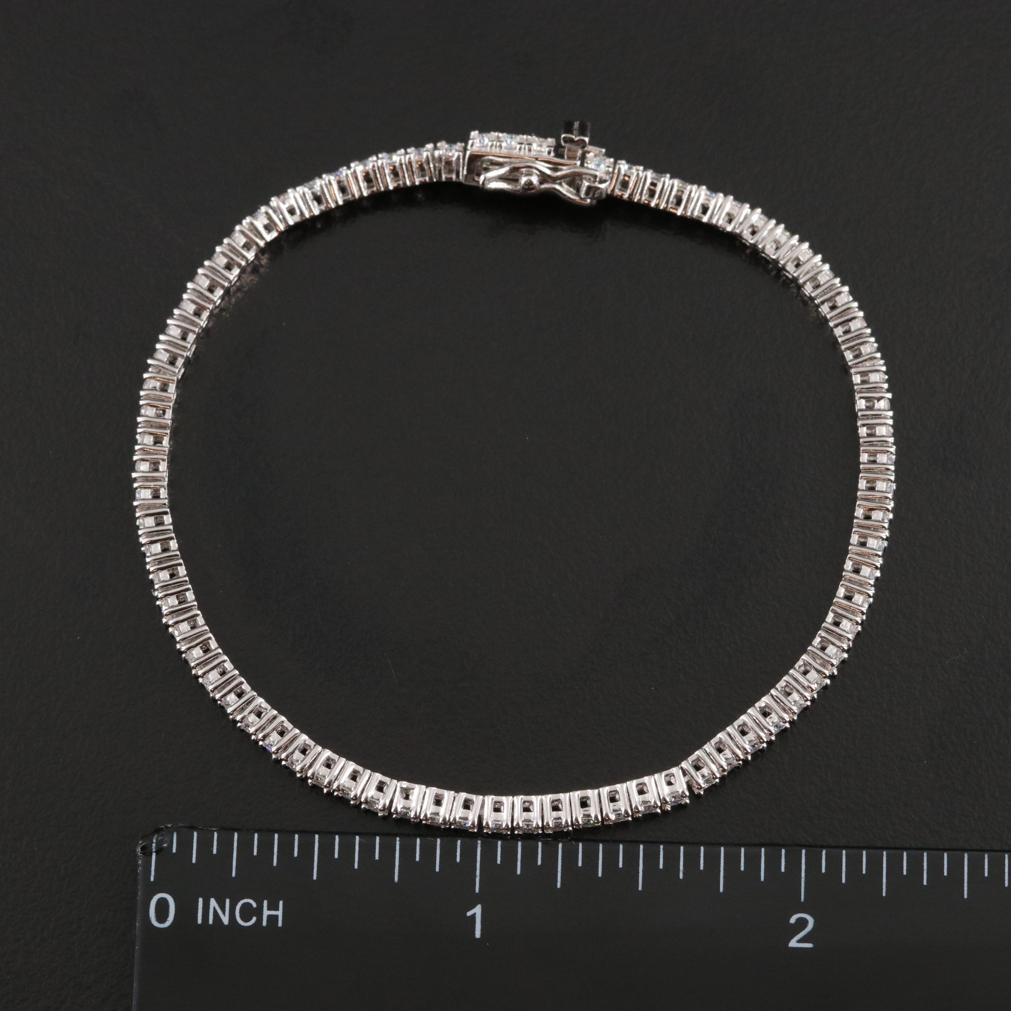 Sterling Moissanite Line Bracelet