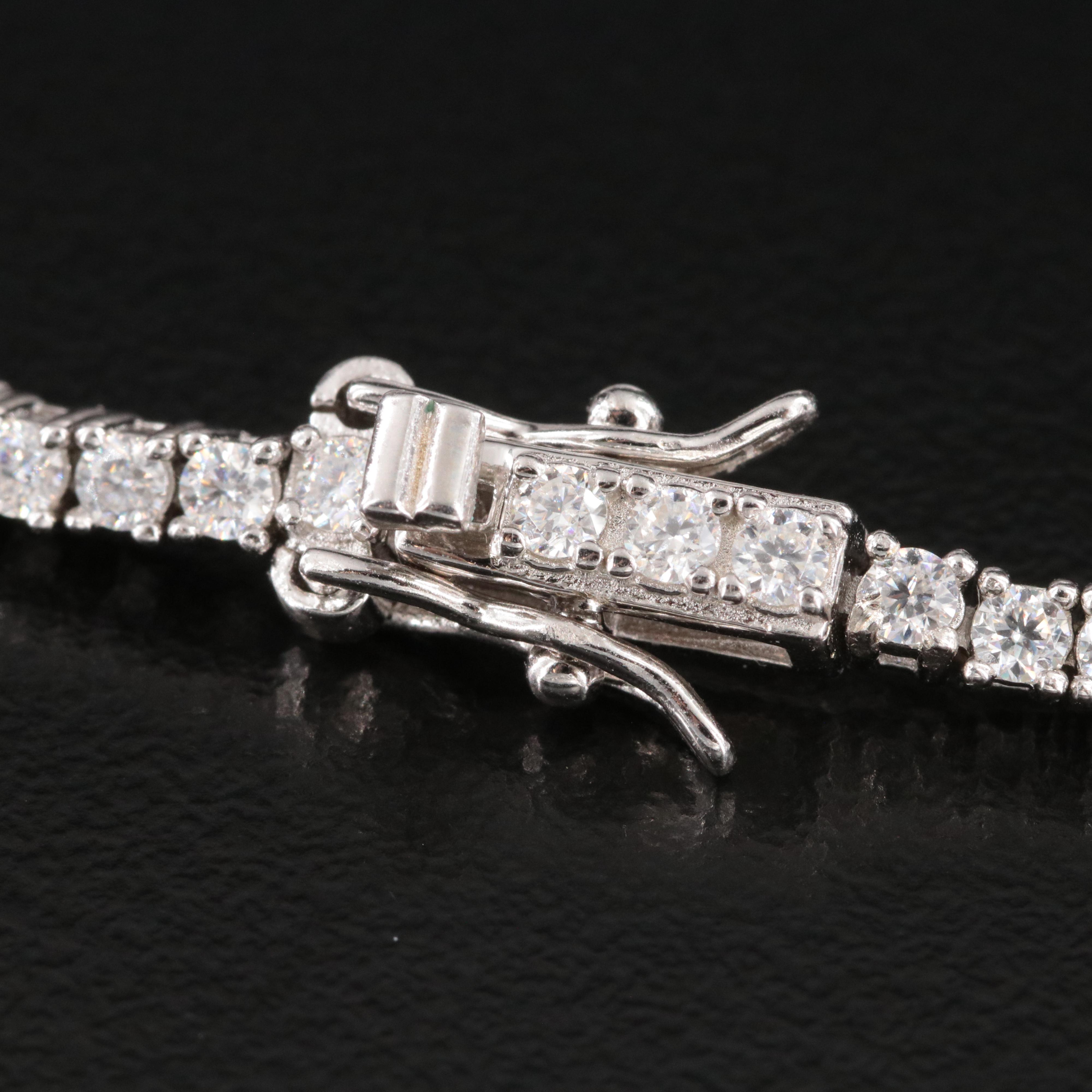 Sterling Moissanite Line Bracelet