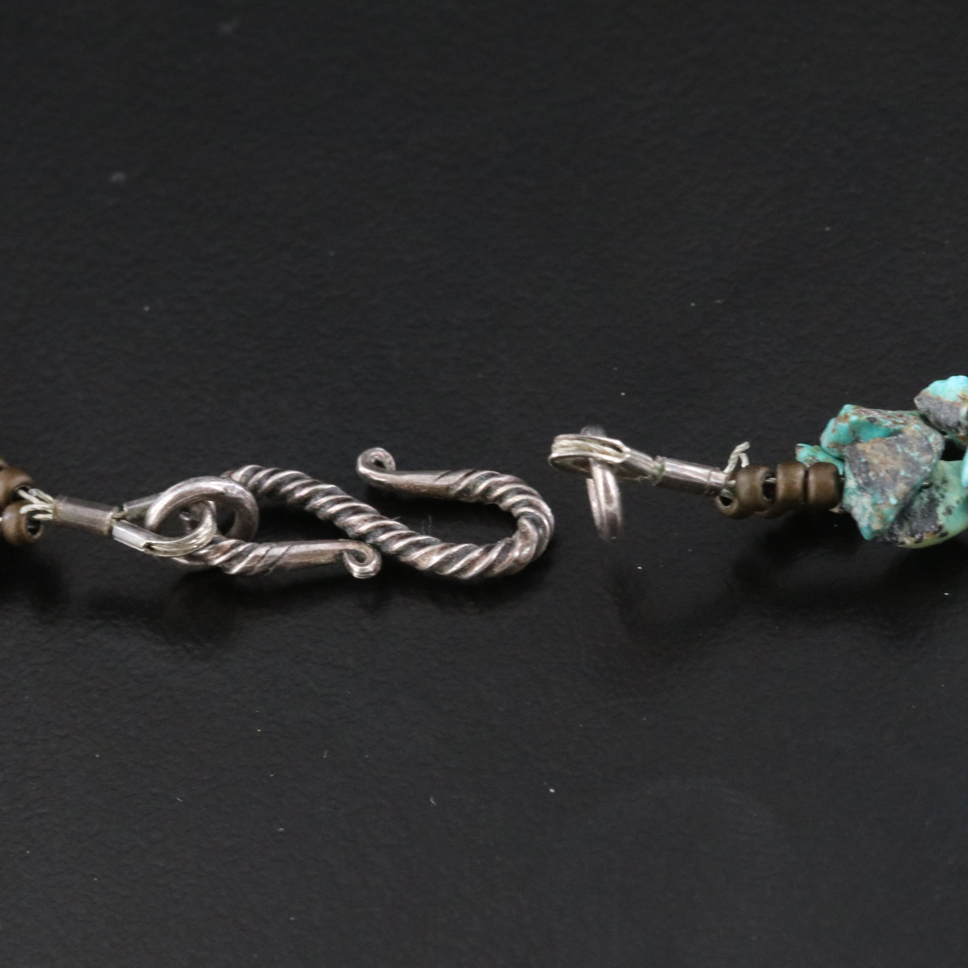 Sterling Turquoise and Rock Crystal Quartz Necklace