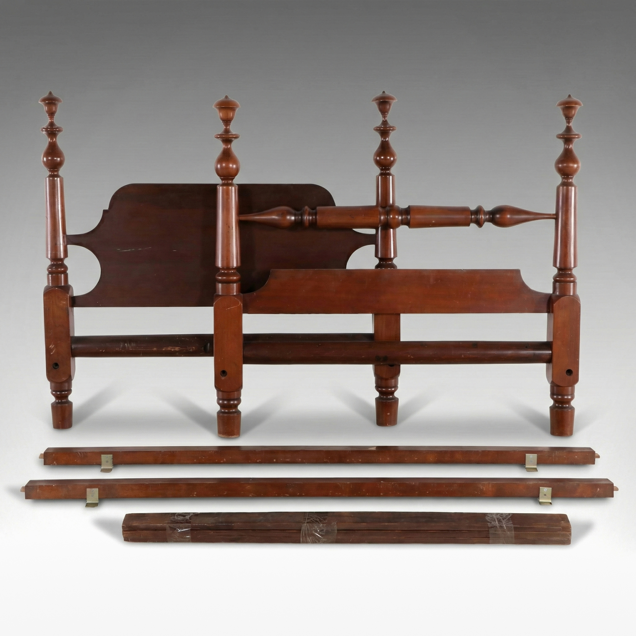 Federal Style Walnut Urn Finial Bed Frame, 19th Century