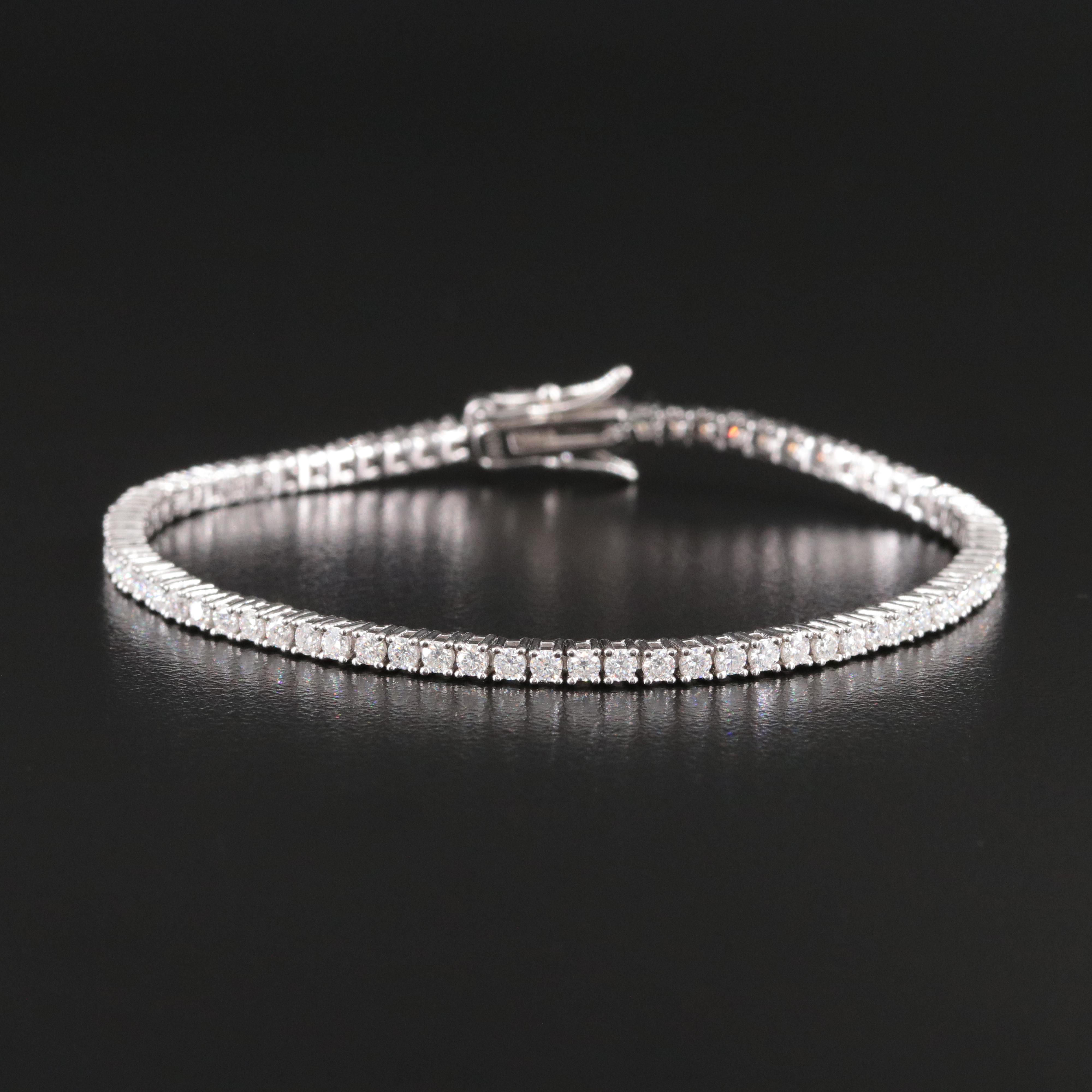 Sterling Moissanite Line Bracelet