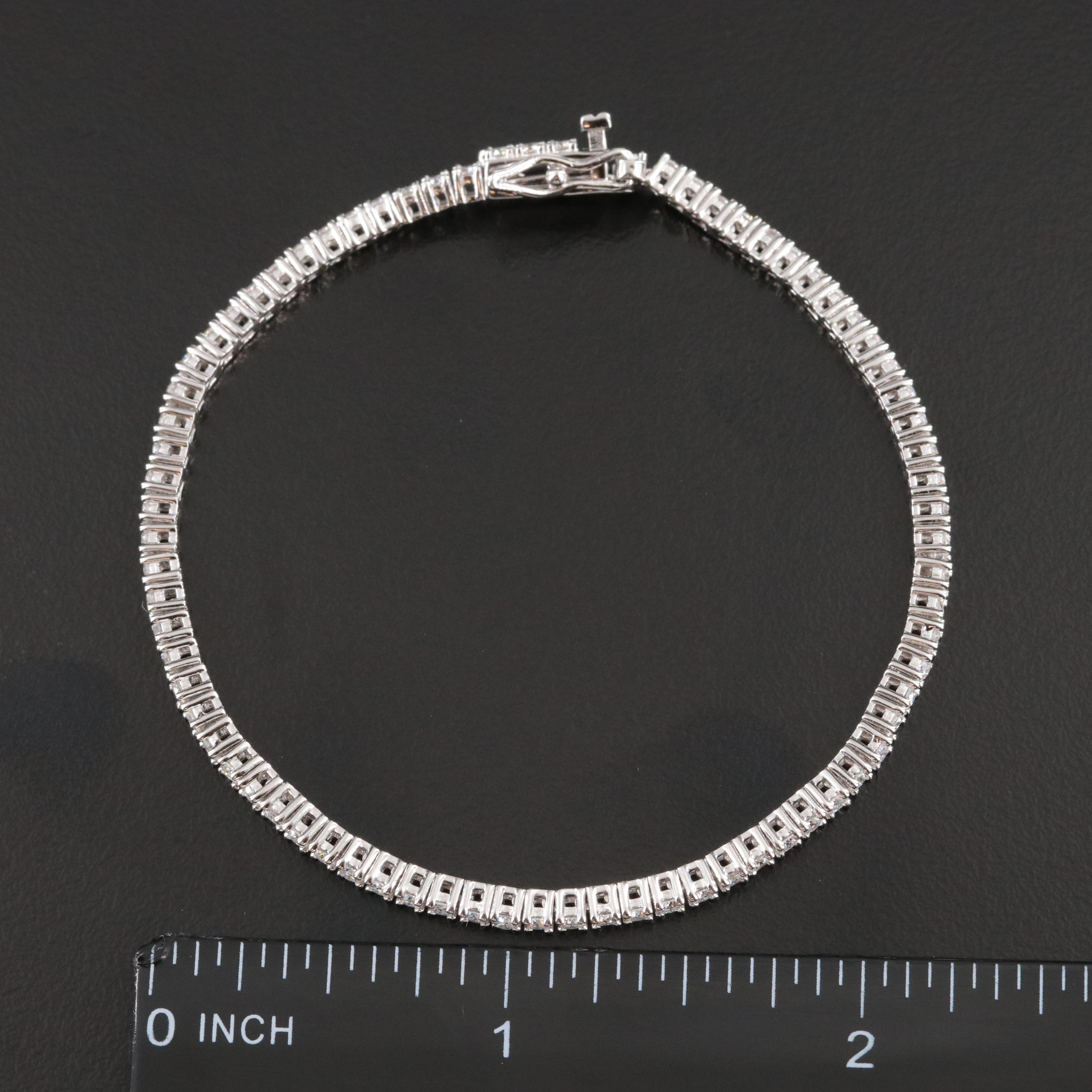 Sterling Moissanite Line Bracelet
