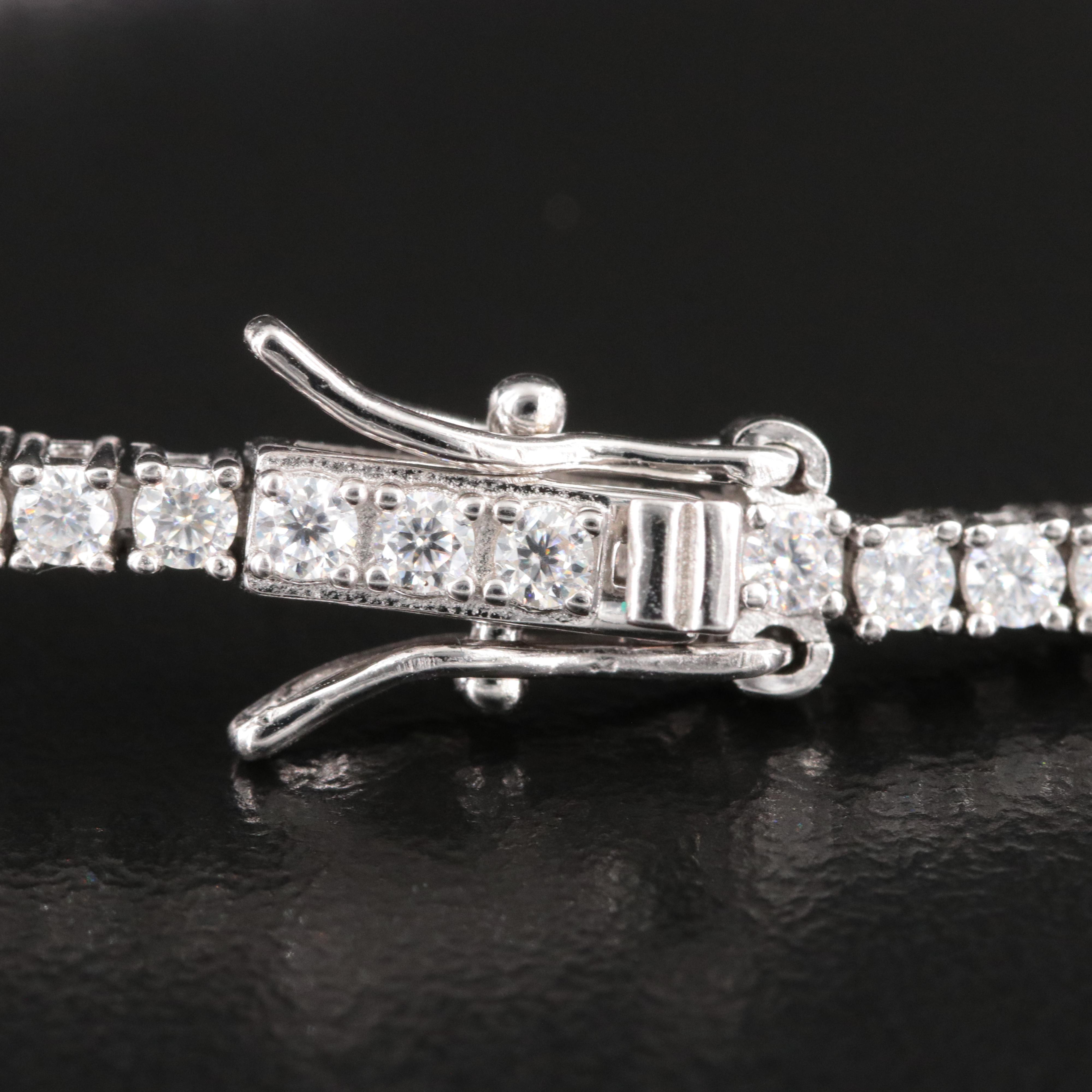 Sterling Moissanite Line Bracelet