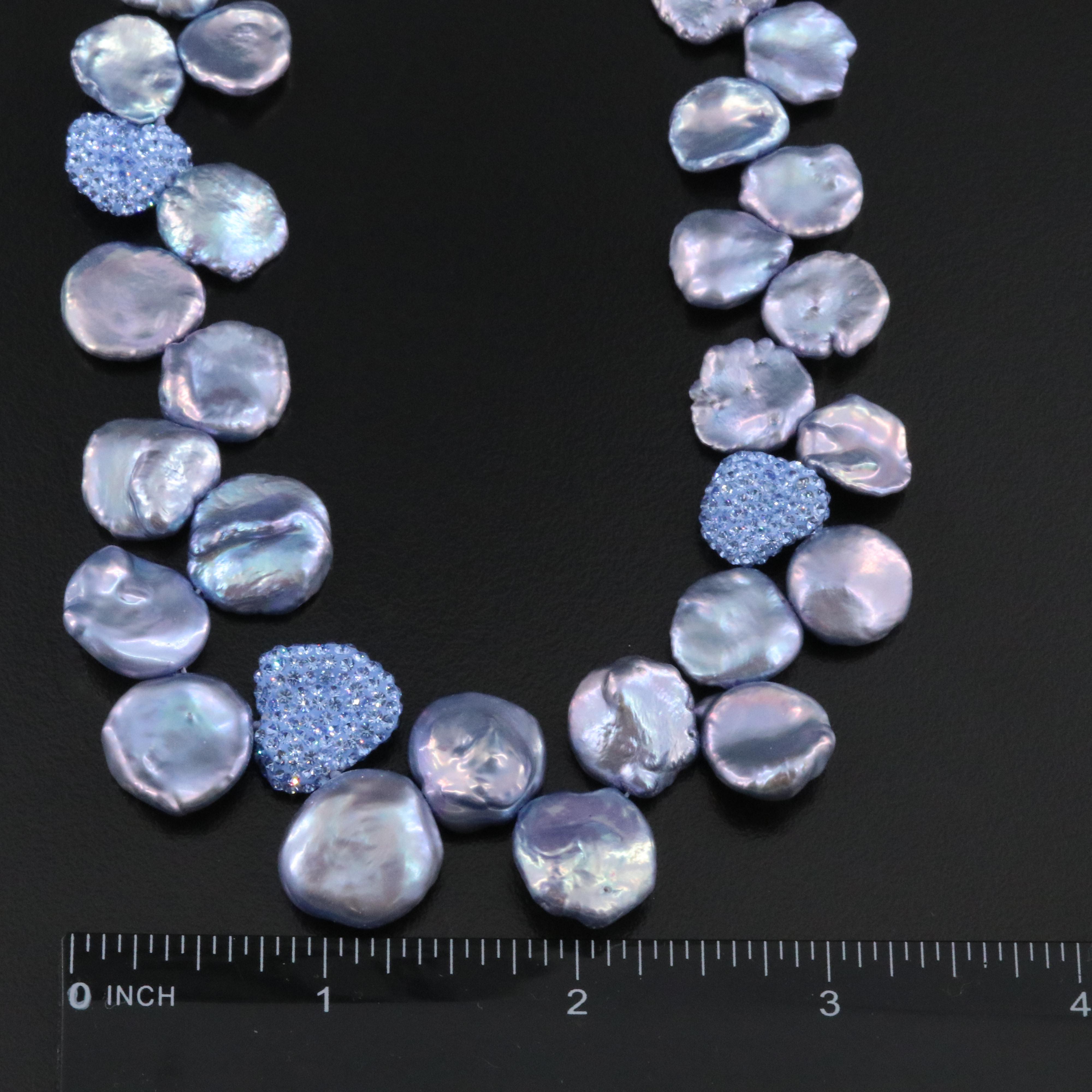 Honora Pearl and Rhinestone Necklace with Sterling Clasp