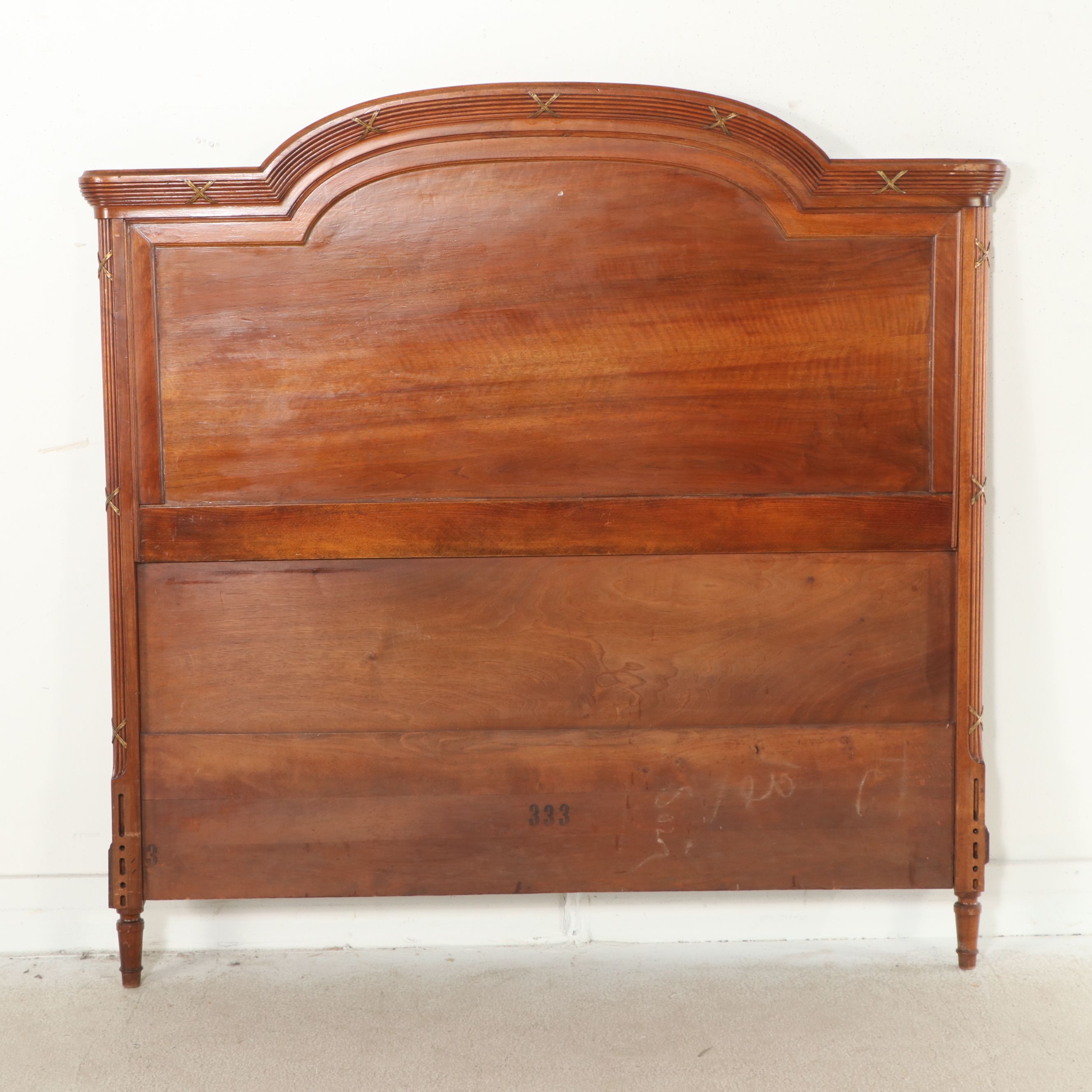 Louis Philippe Style Carved Wood Bed Frame, Early 20th Century