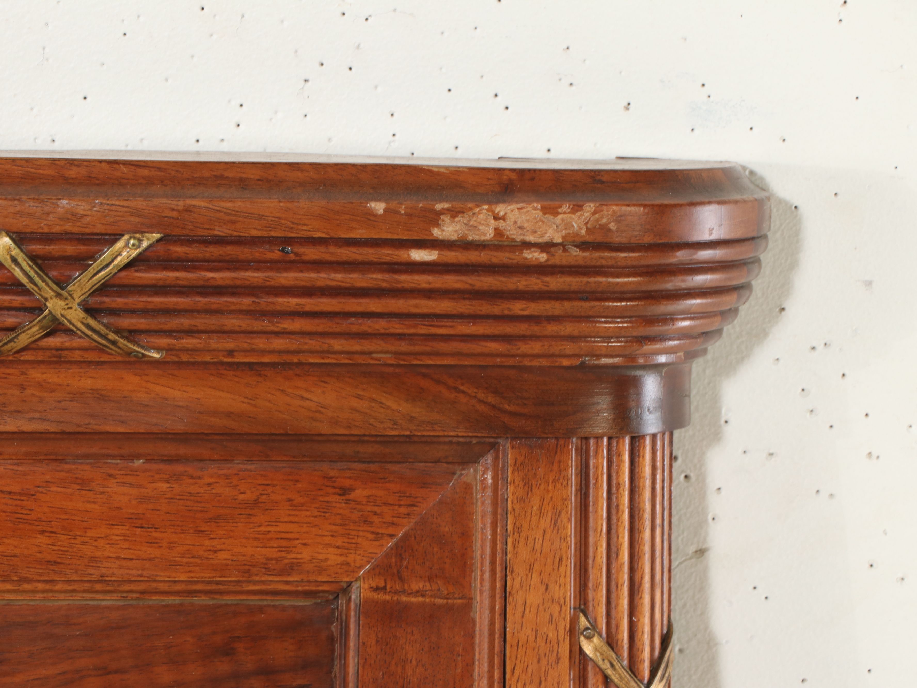 Louis Philippe Style Carved Wood Bed Frame, Early 20th Century