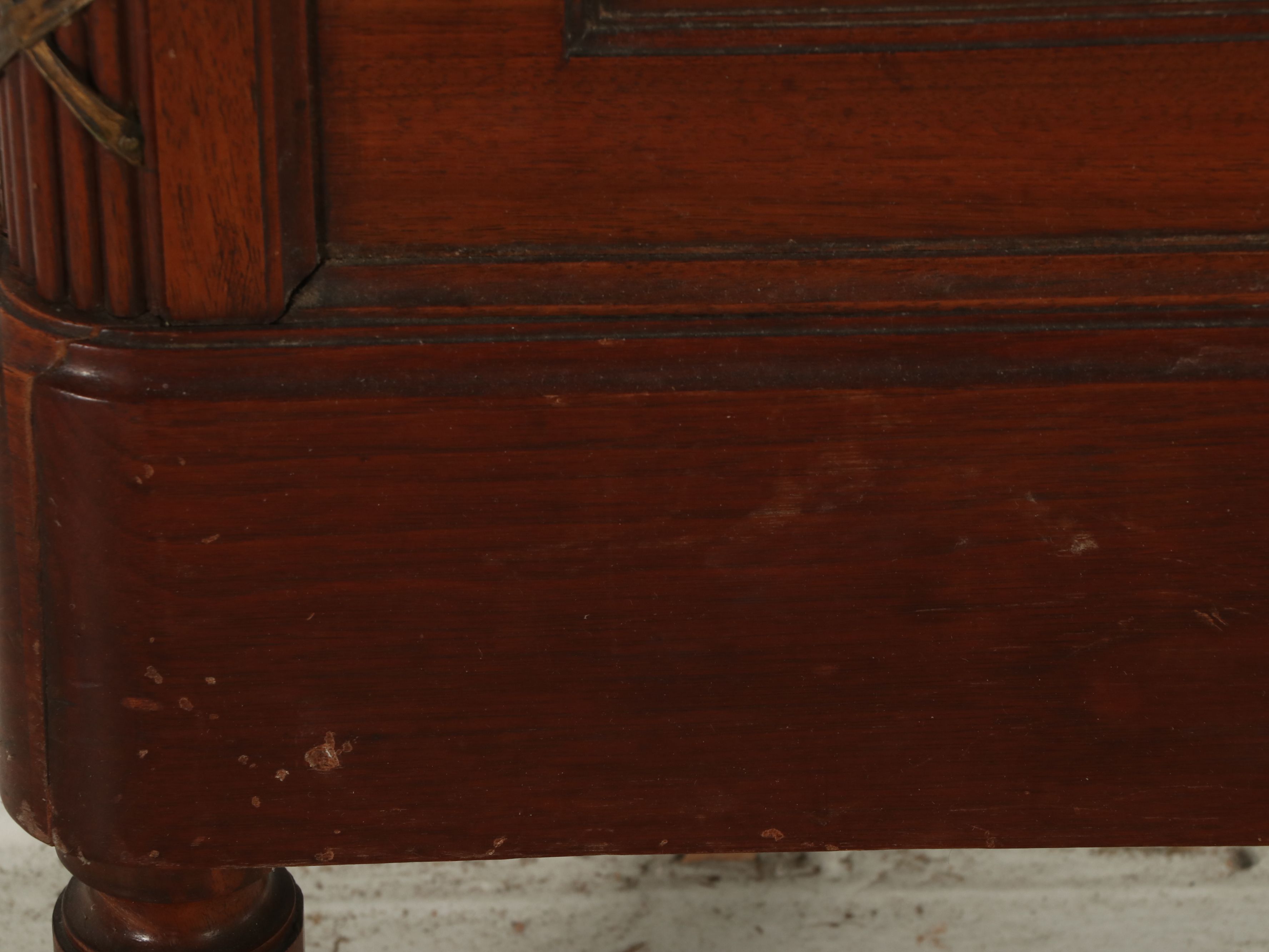 Louis Philippe Style Carved Wood Bed Frame, Early 20th Century