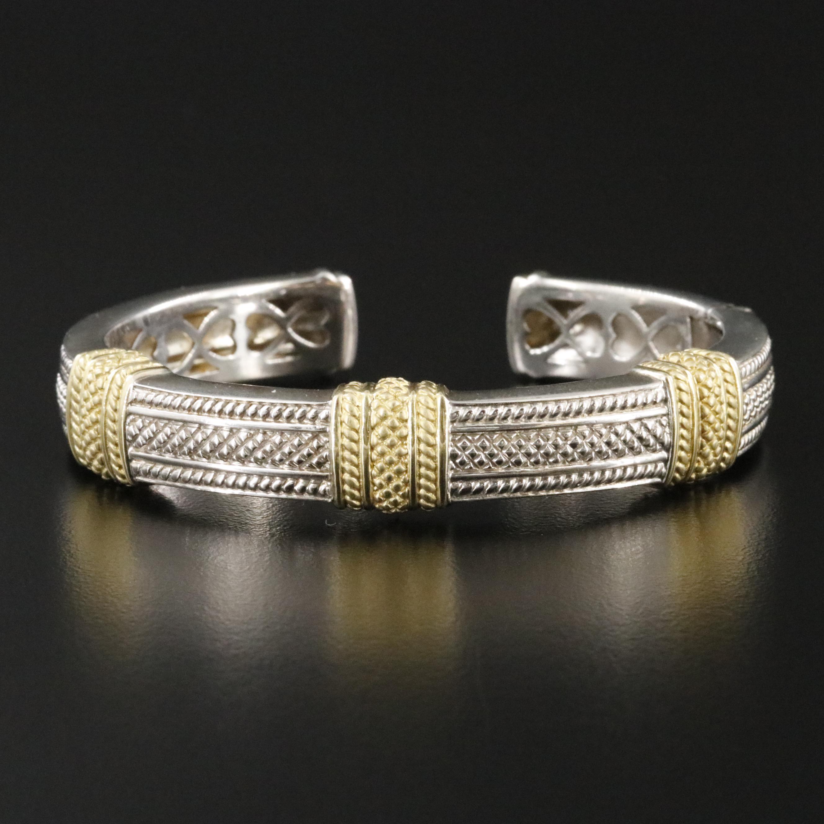 Judith Ripka Sterling Bracelet with 18K and Diamond Accents