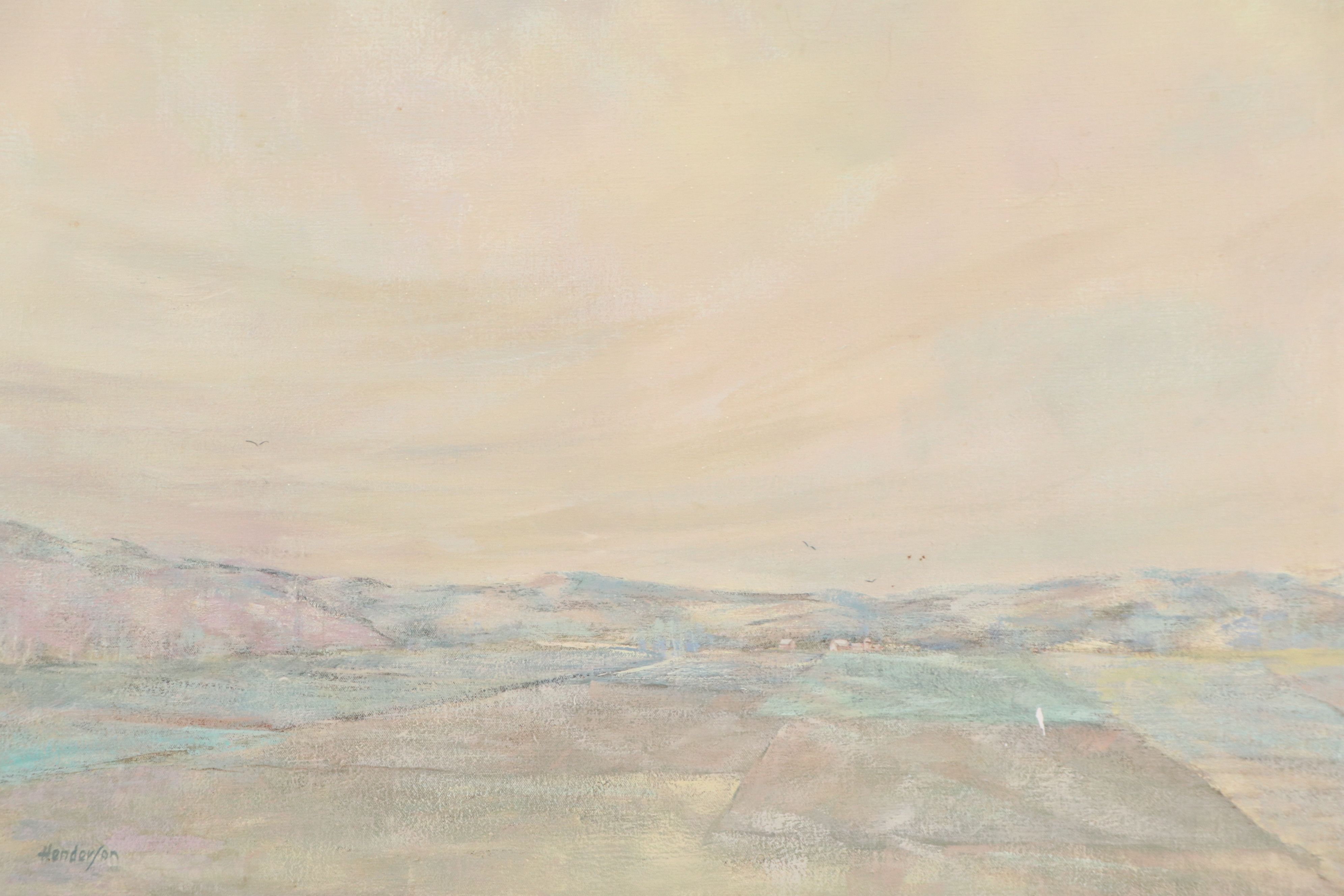 C. Henderson Landscape Oil Painting "Oh Beautiful For Spacious Skies," 1971