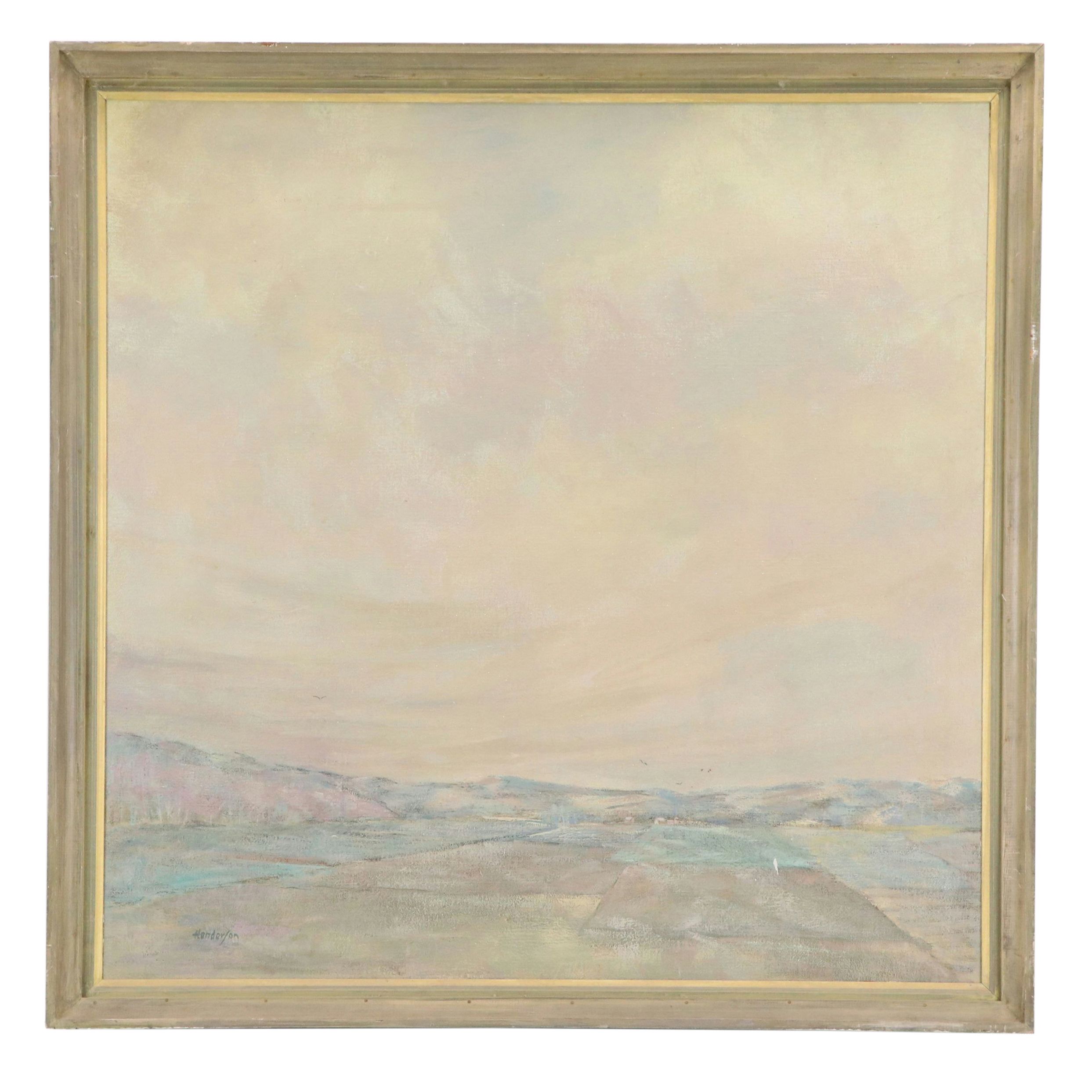 C. Henderson Landscape Oil Painting "Oh Beautiful For Spacious Skies," 1971