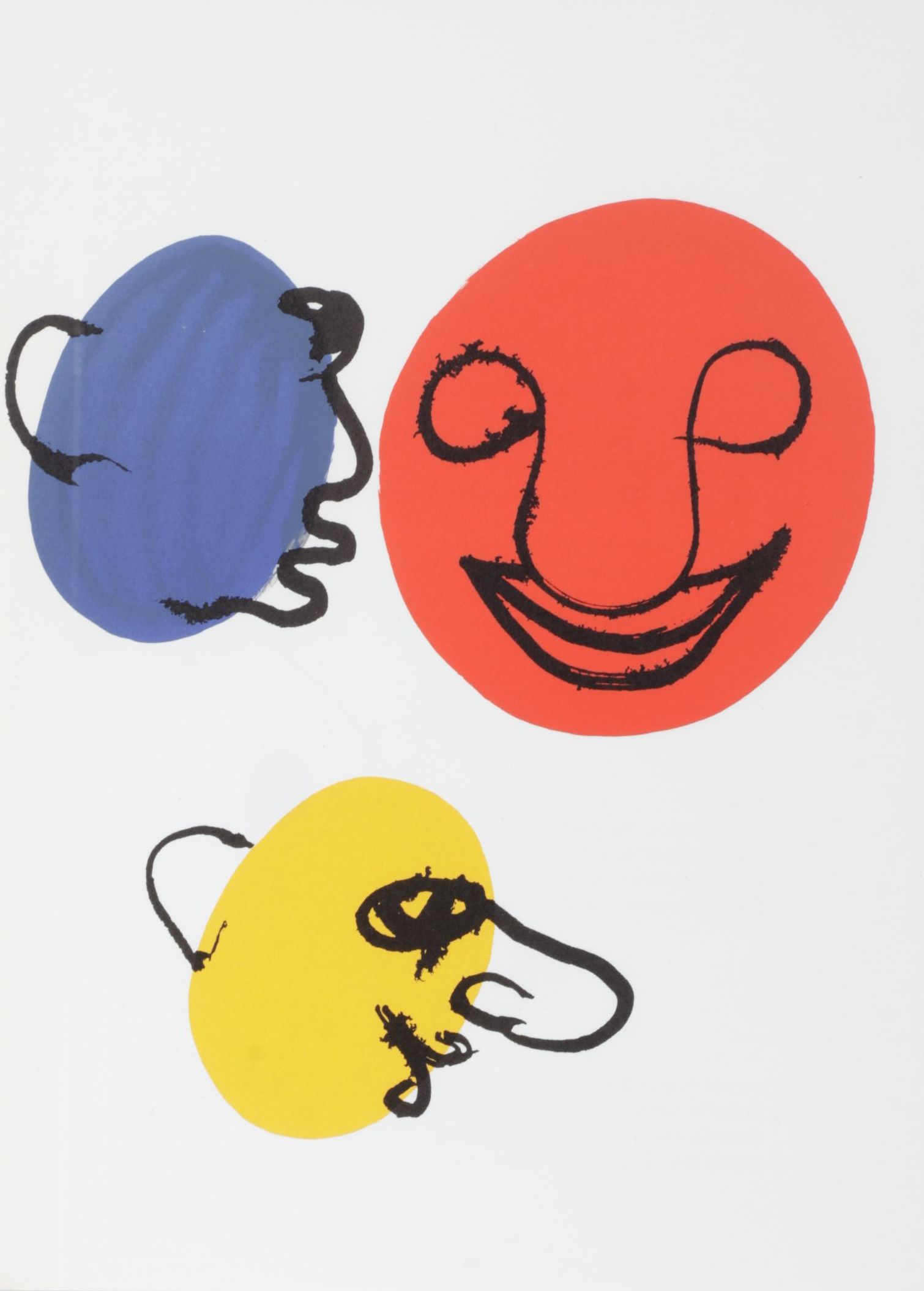 Alexander Calder Color Lithograph "Faces" for "Derrière le Miroir," 1976