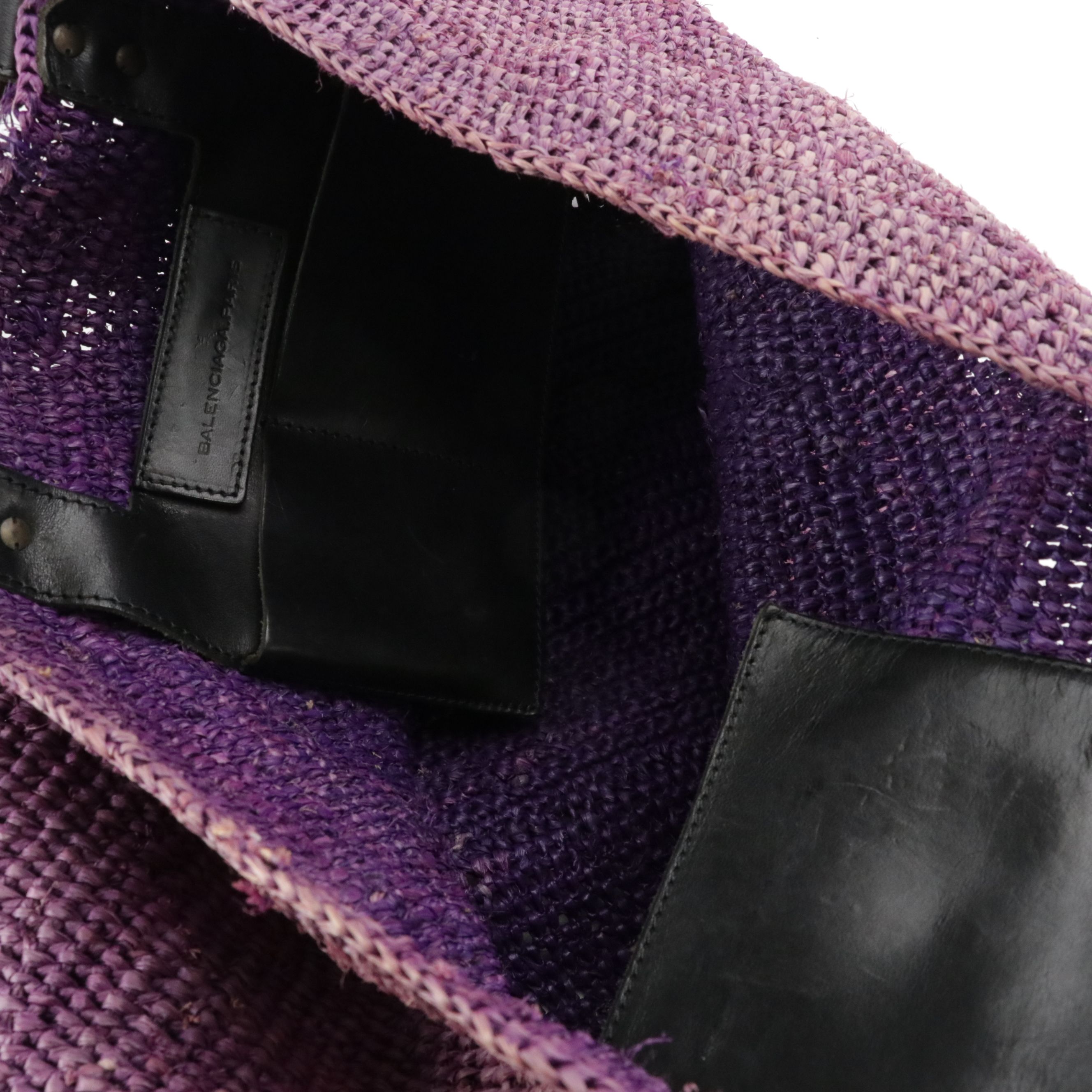 Balenciaga City Tote in Woven Raffia with Leather Trim and Classic Hardware