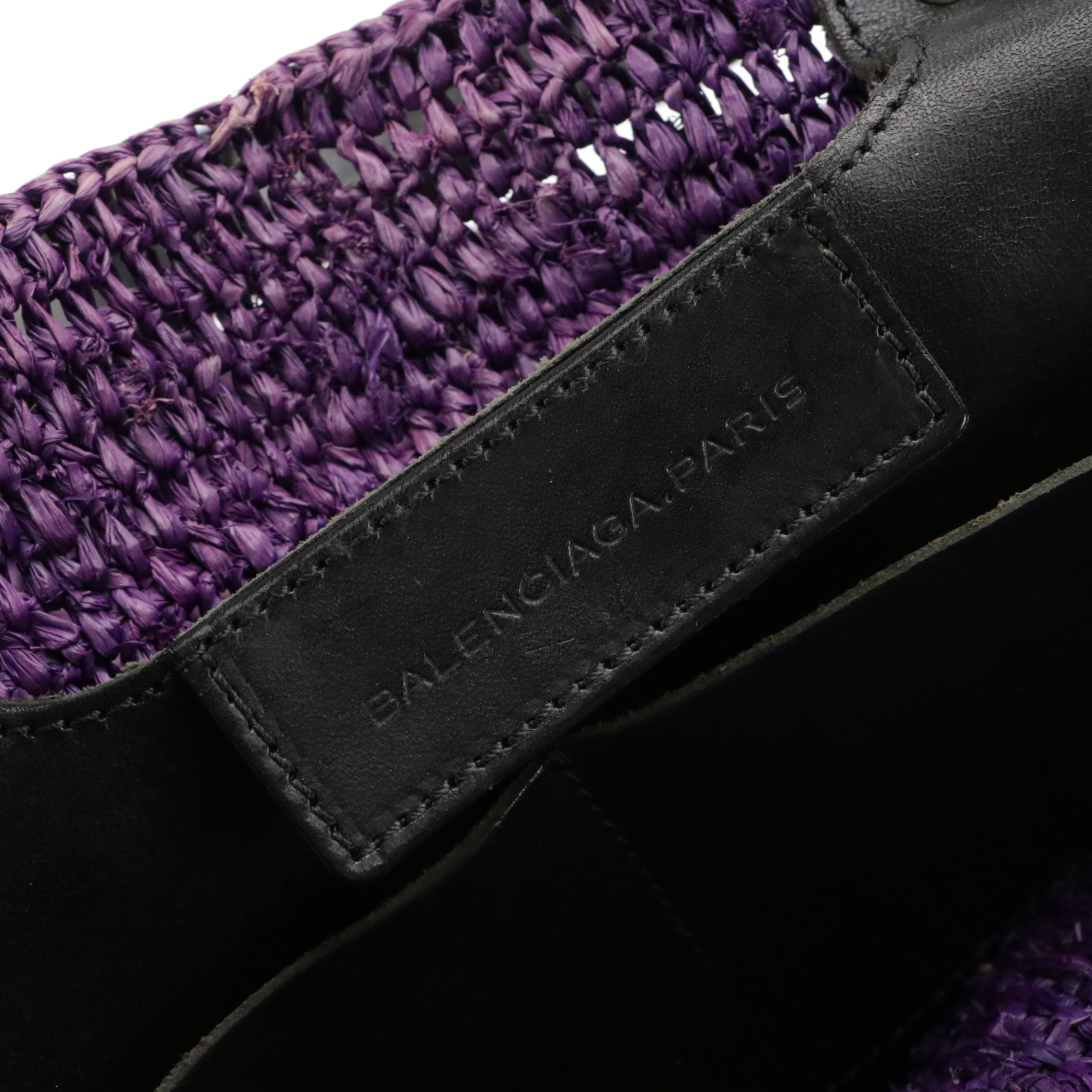 Balenciaga City Tote in Woven Raffia with Leather Trim and Classic Hardware