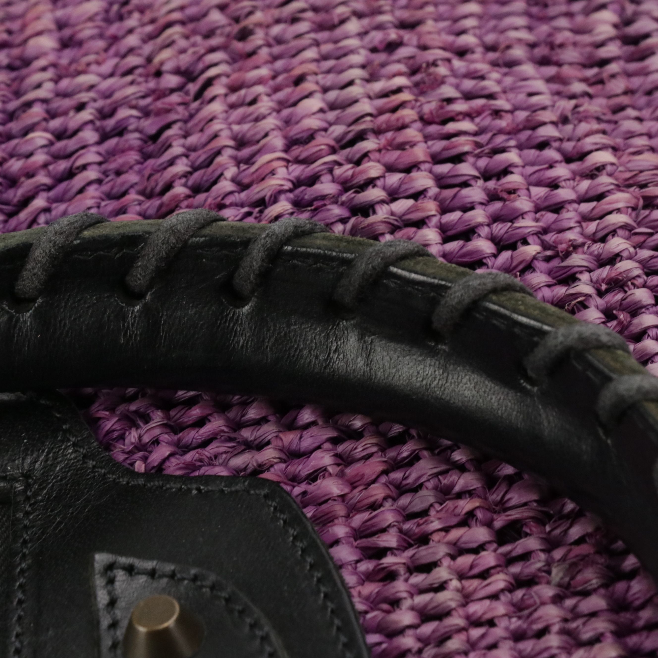 Balenciaga City Tote in Woven Raffia with Leather Trim and Classic Hardware